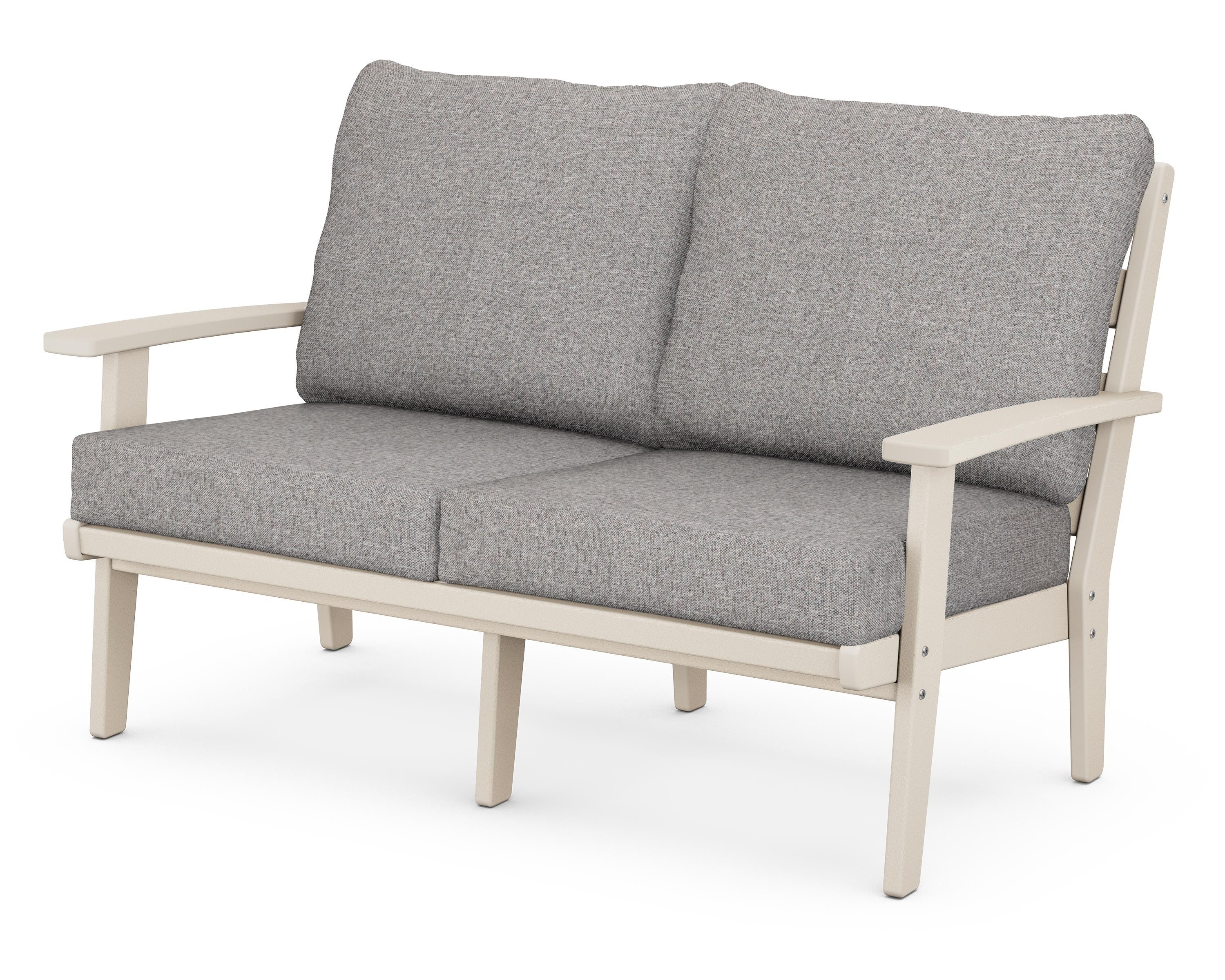 POLYWOOD® Grant Park Deep Seating Loveseat in Sand / Grey Mist