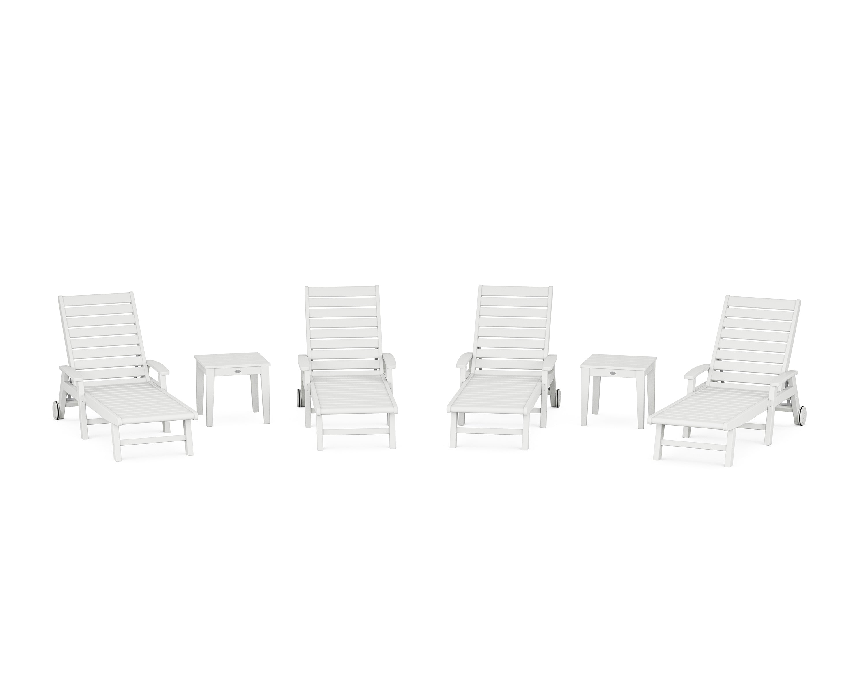 POLYWOOD® Signature Chaise 6-Piece Set with Wheels in White