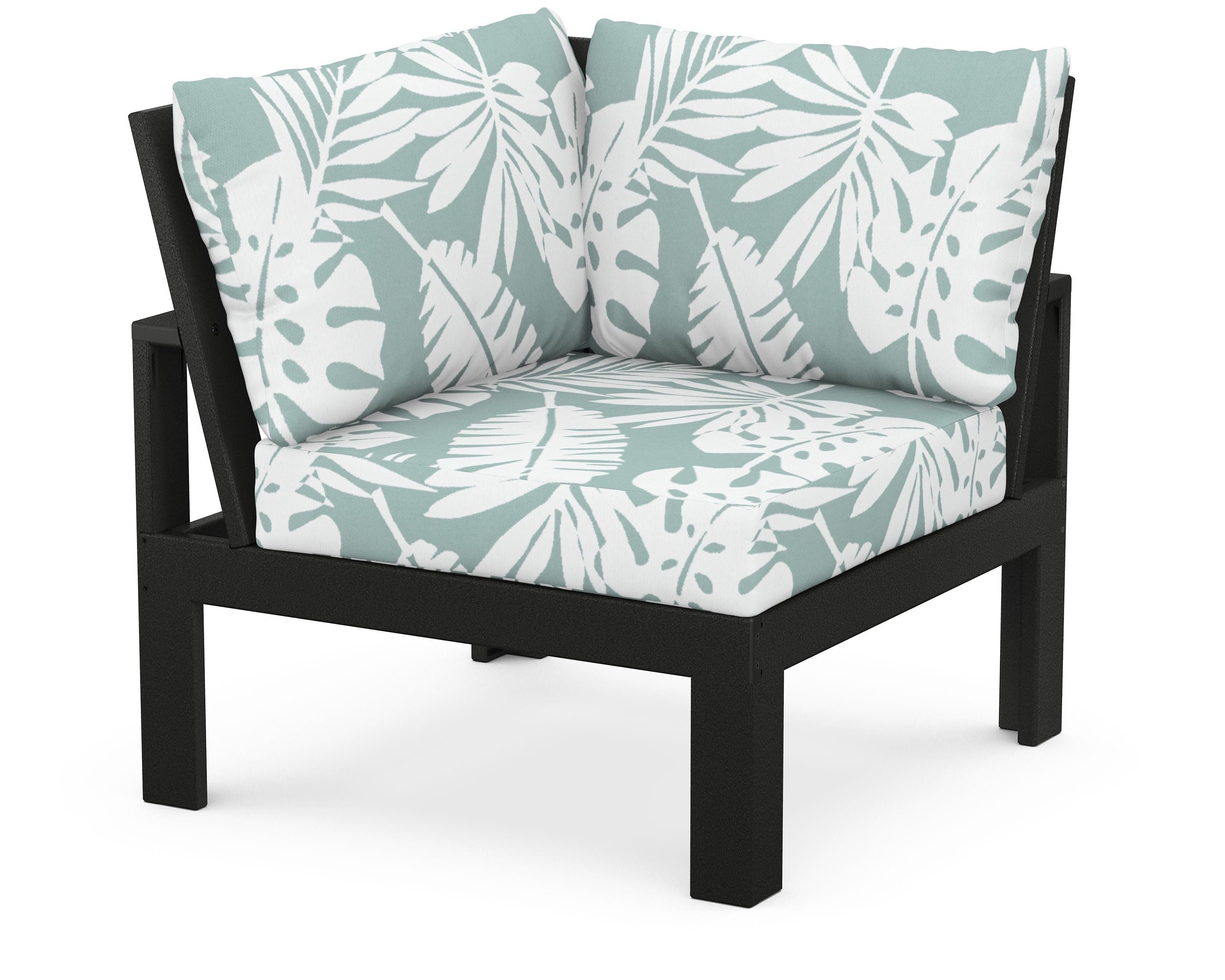 Unbranded Modular Corner Chair in Black / Leaf Glacier Spa