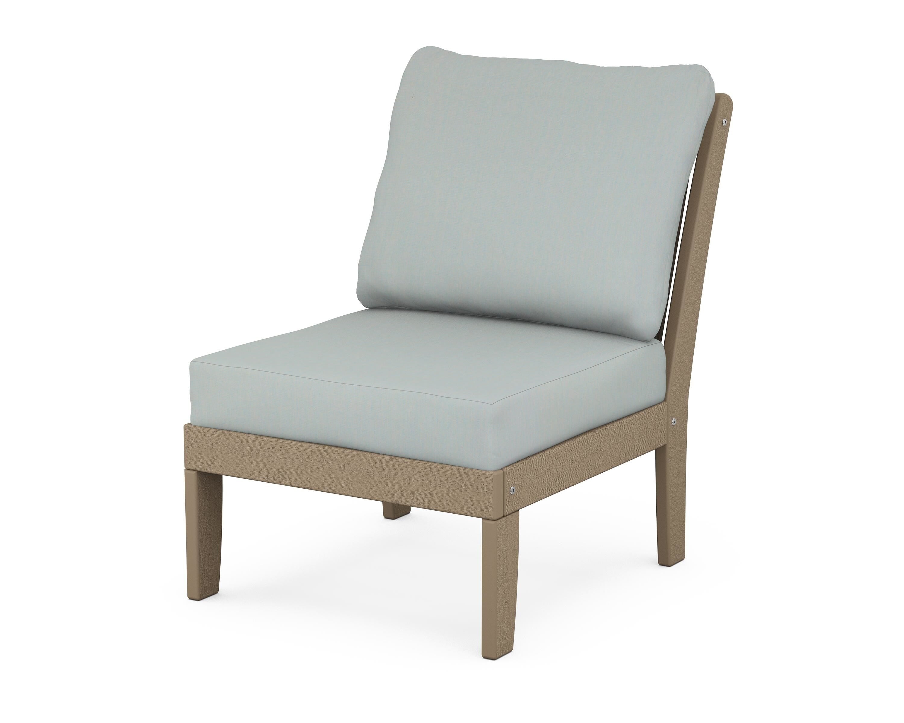 POLYWOOD® Braxton Modular Armless Chair in Vintage Sahara / Spa