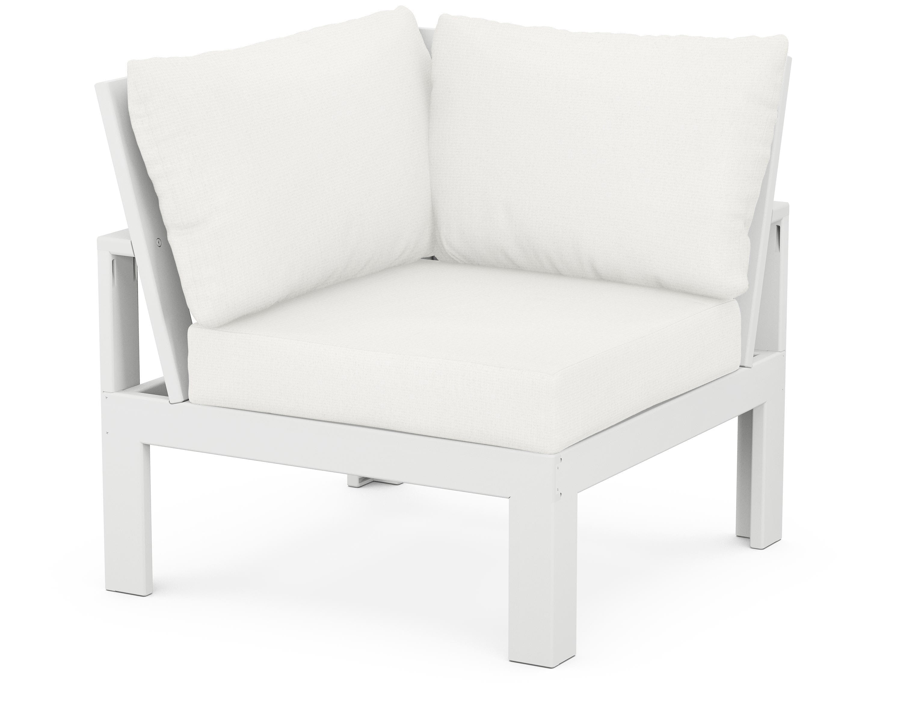 Unbranded Modular Corner Chair in White / Natural Linen