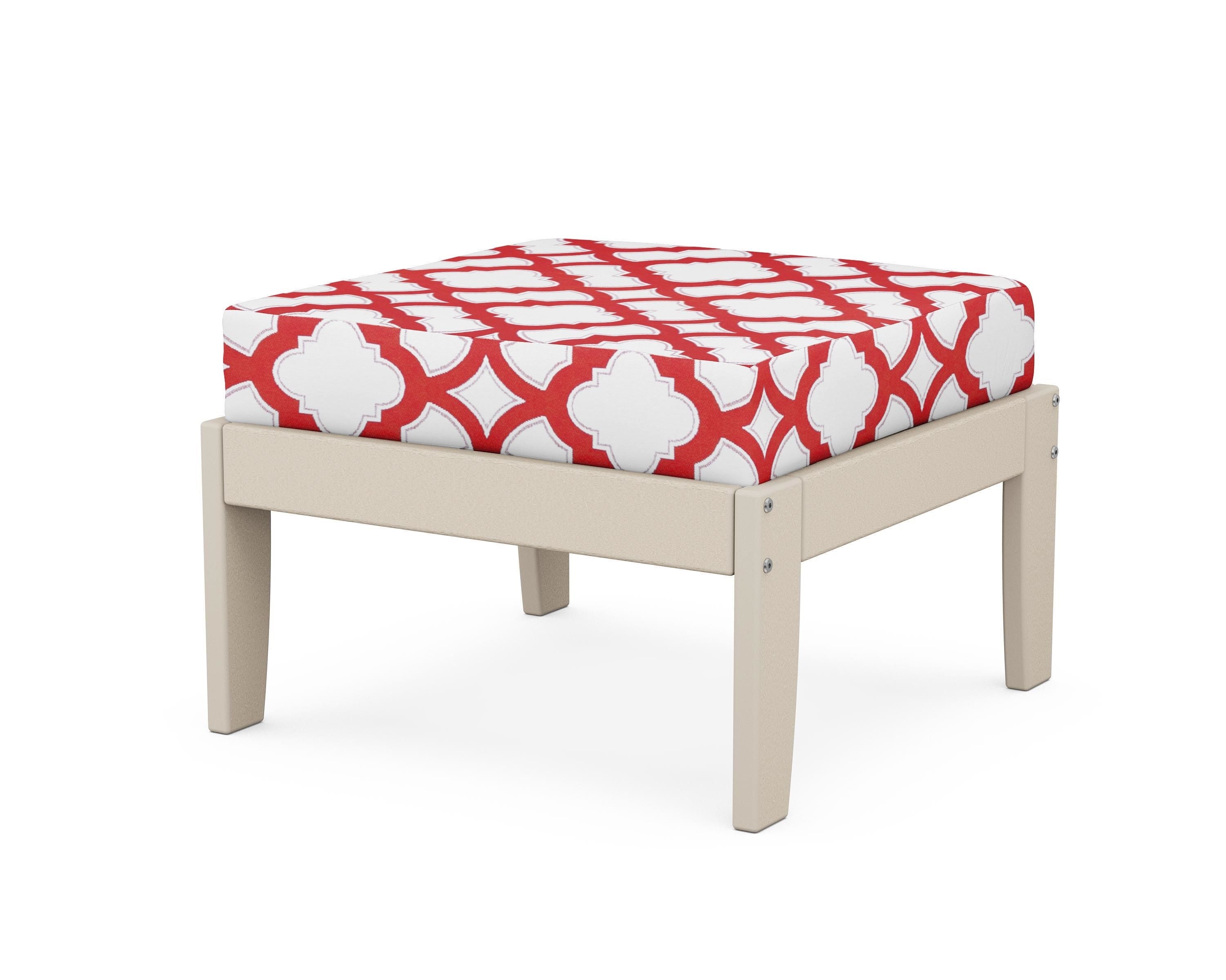 Unbranded Modular Ottoman - Classic in Sand / Trellis Crimson