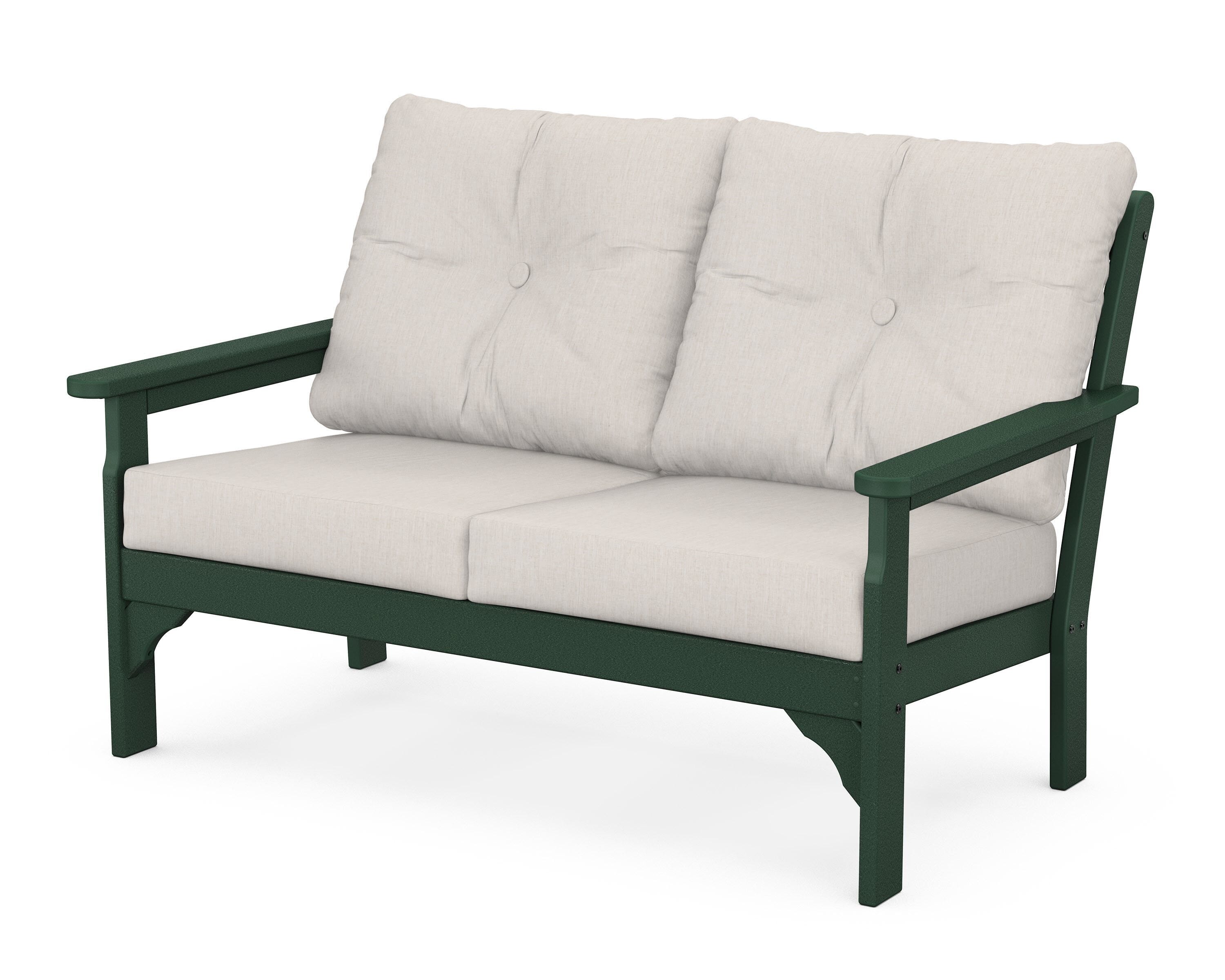 POLYWOOD® Vineyard Deep Seating Loveseat in Green / Cast Ash
