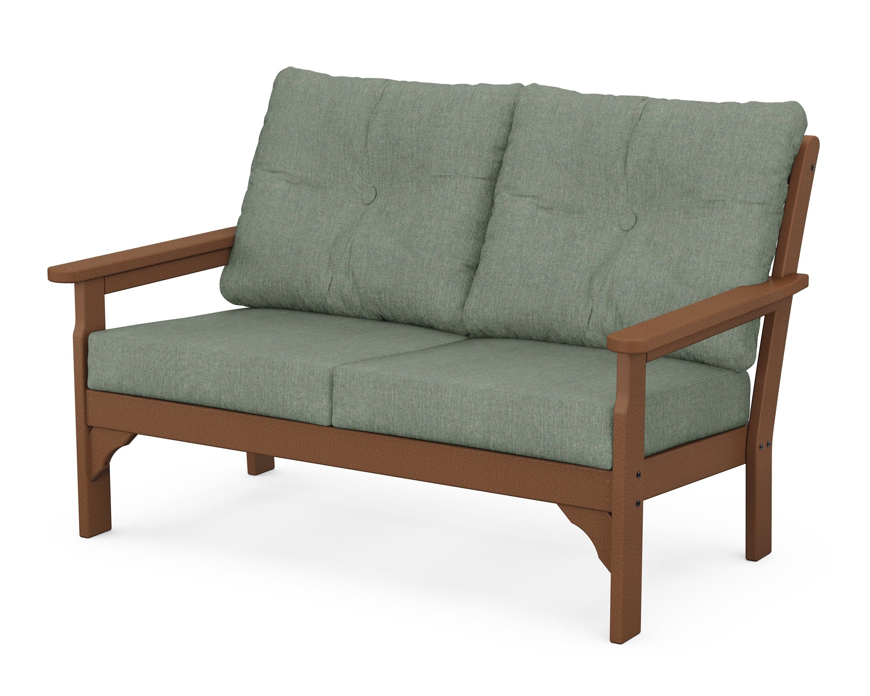 POLYWOOD® Vineyard Deep Seating Loveseat in Teak / Cast Sage
