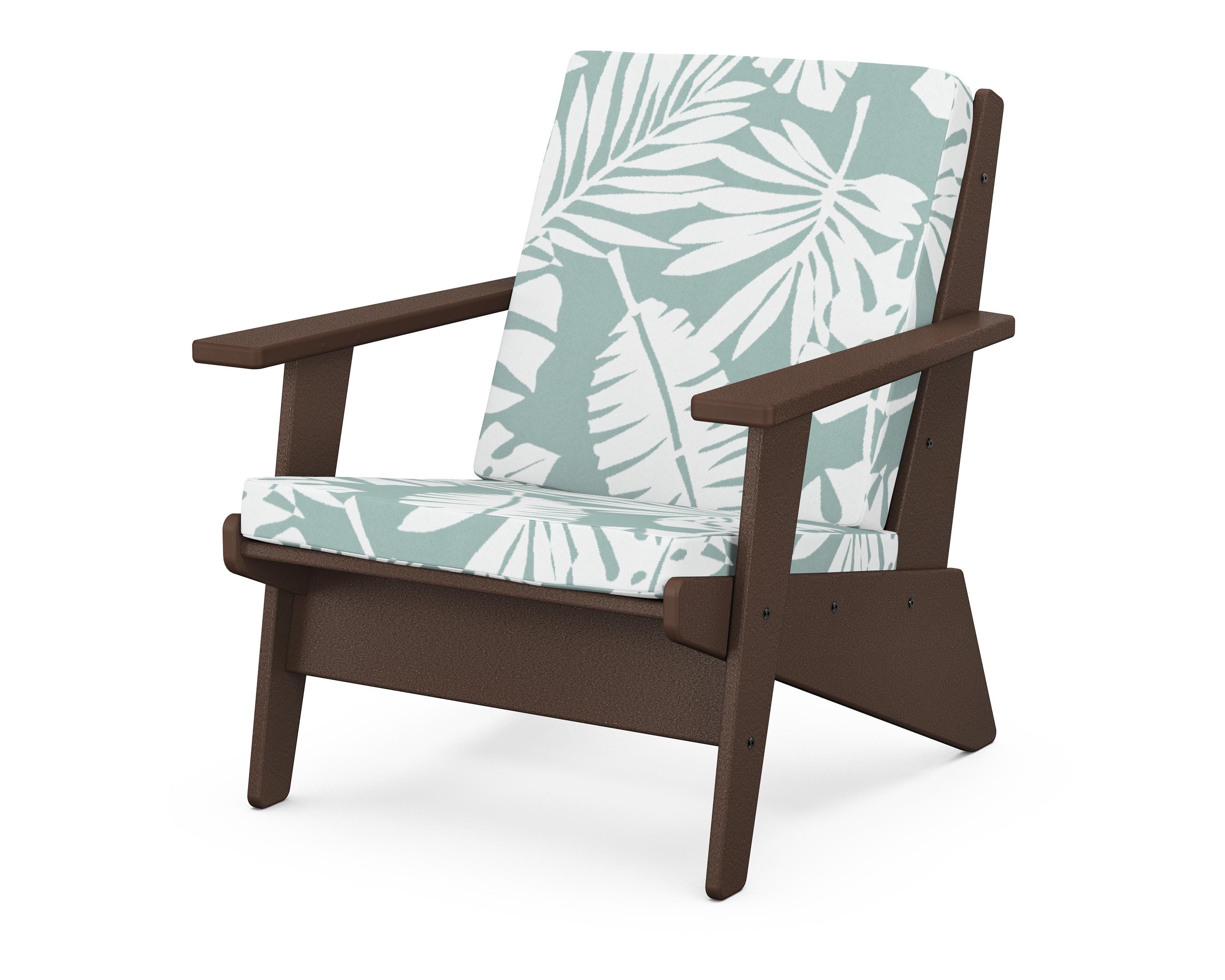 POLYWOOD® Riviera Modern Lounge Chair in Mahogany / Leaf Glacier Spa