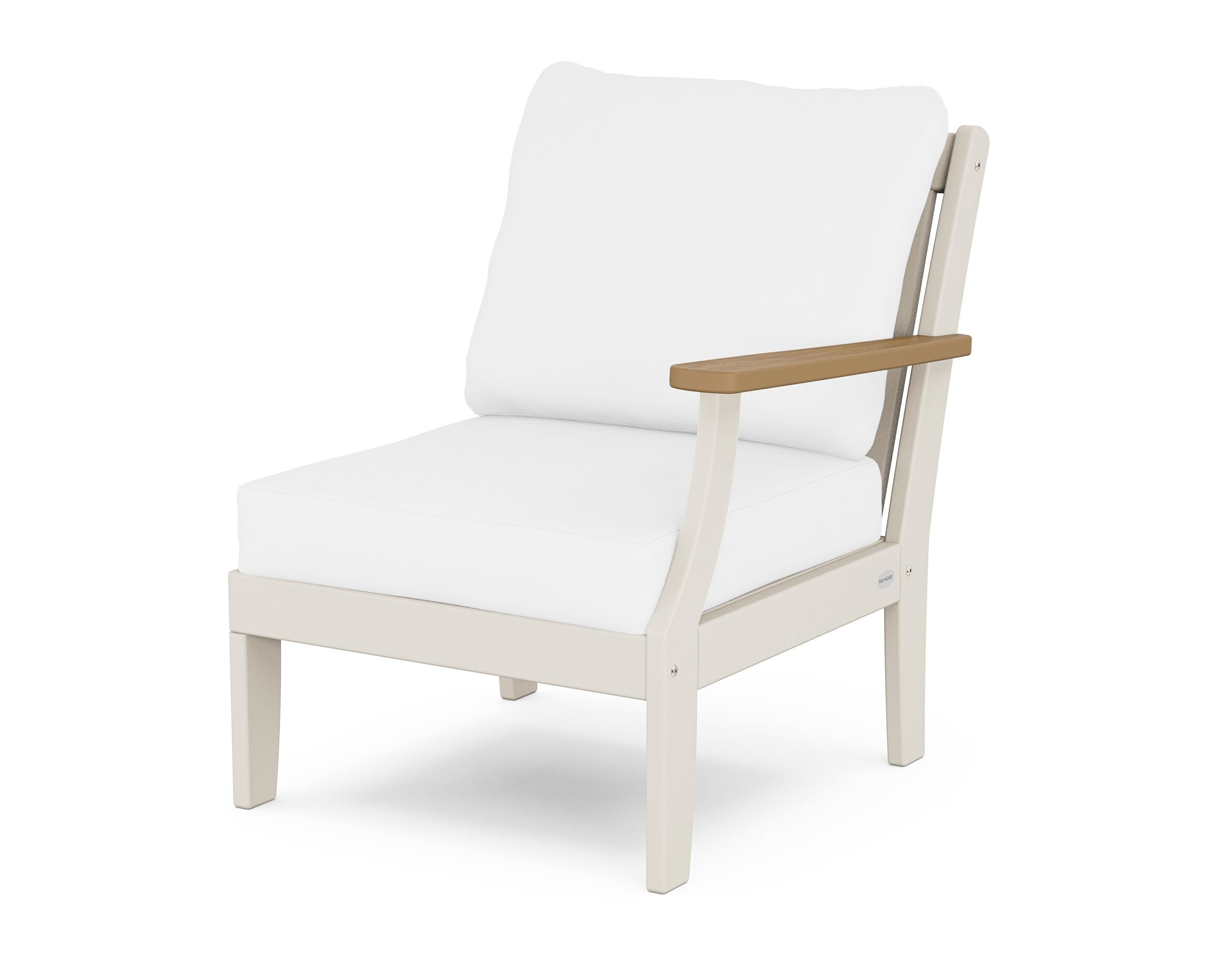 POLYWOOD® Braxton Modular Right Arm Chair in Sand / Natural / Natural