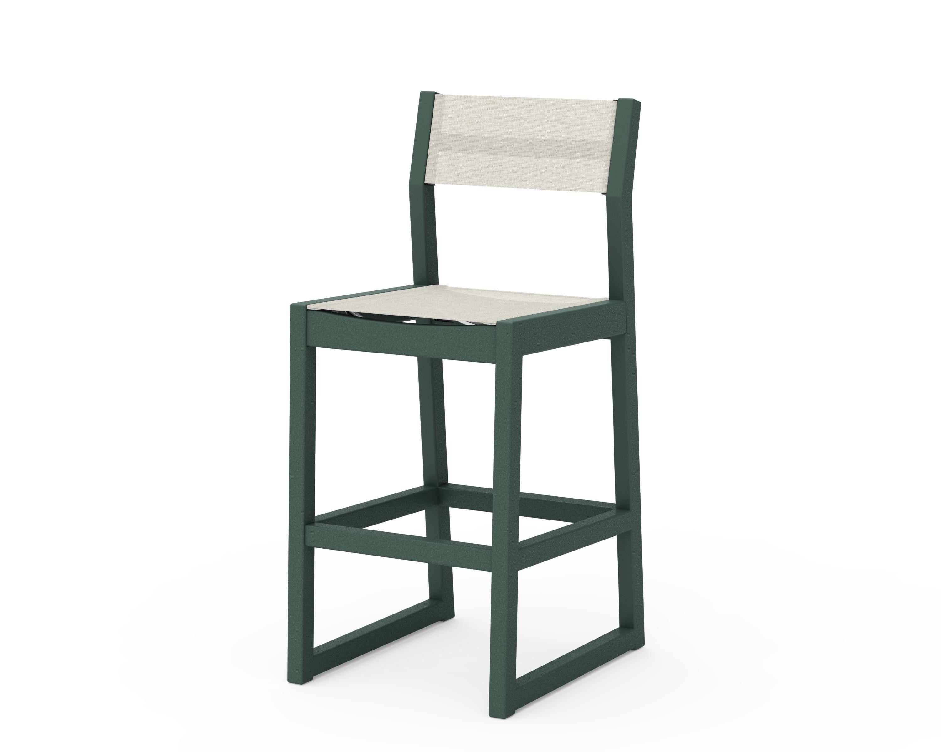 POLYWOOD® EDGE Sling Bar Side Chair in Green / Parchment Sling