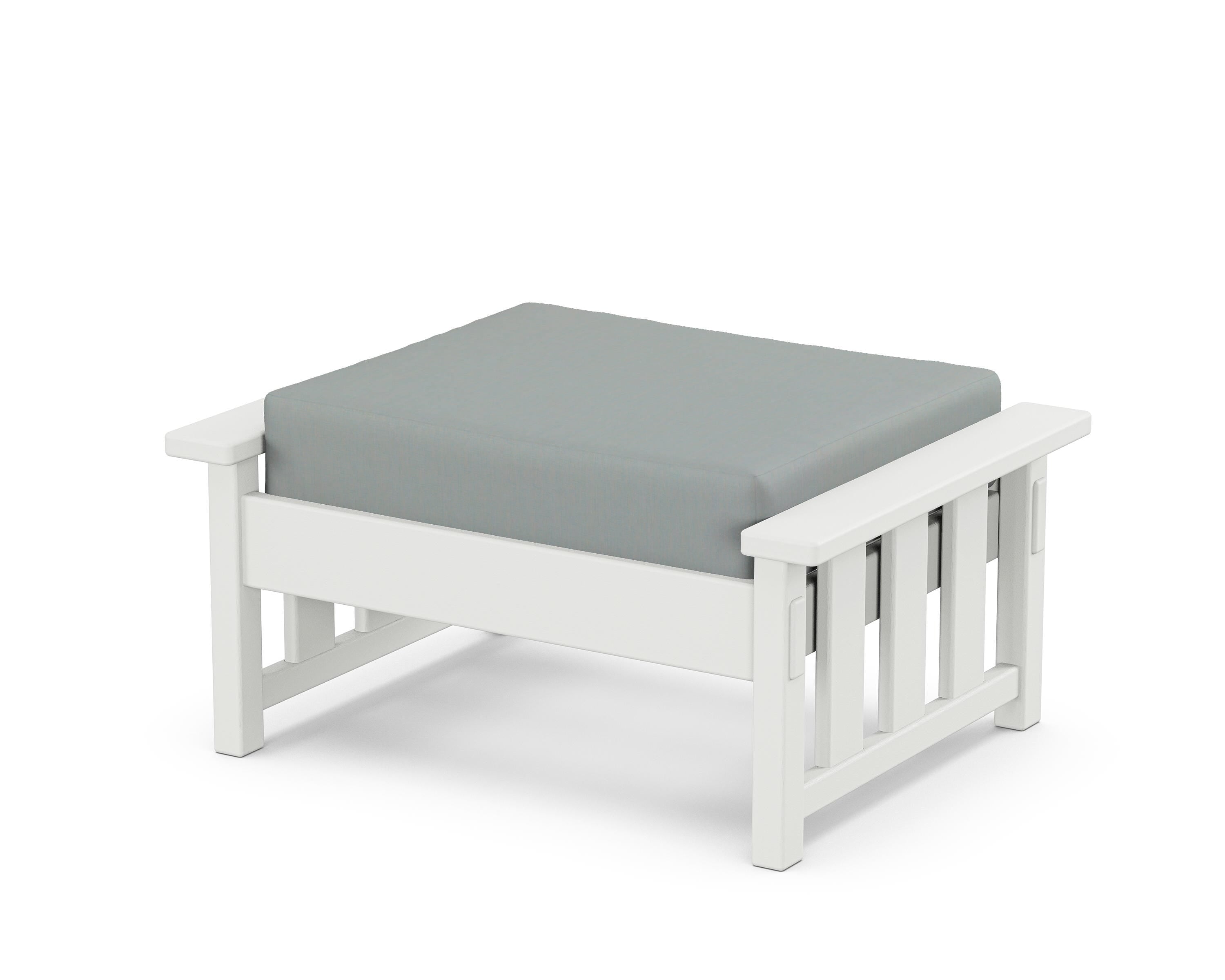 Martha Stewart by POLYWOOD® Acadia Deep Seating Ottoman in White / Spa