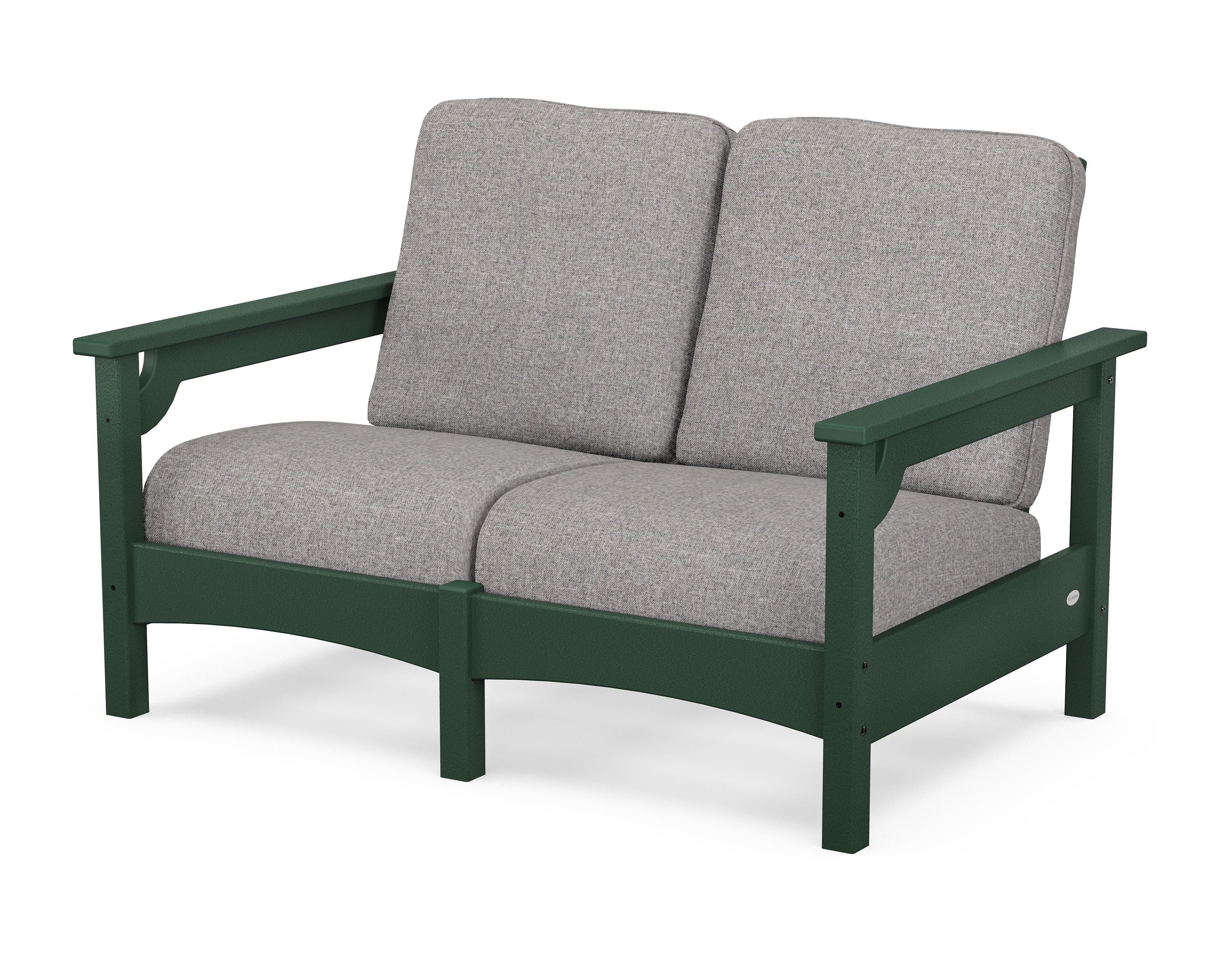 POLYWOOD® Club Loveseat in Green / Grey Mist