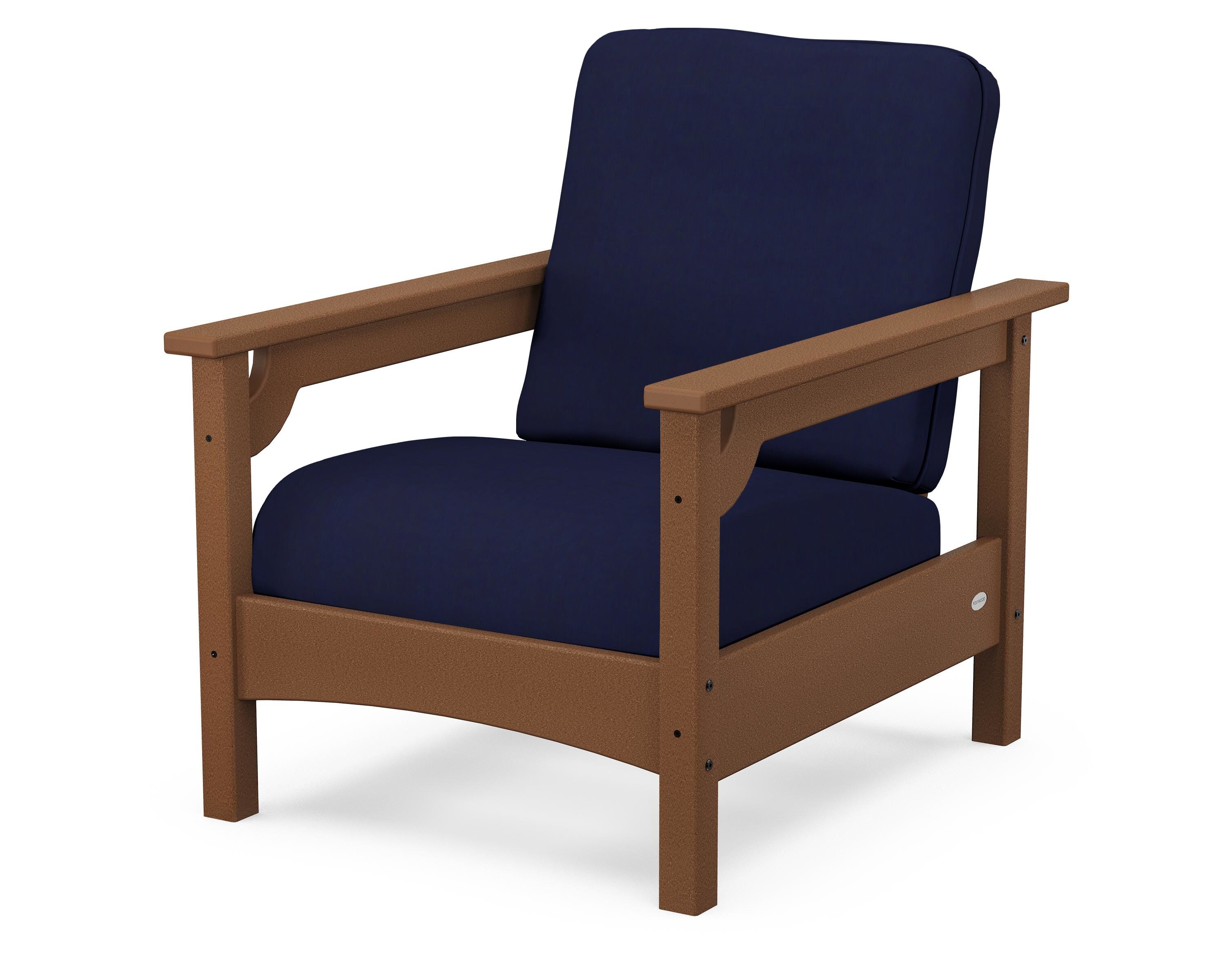 POLYWOOD® Club Chair in Teak / Navy
