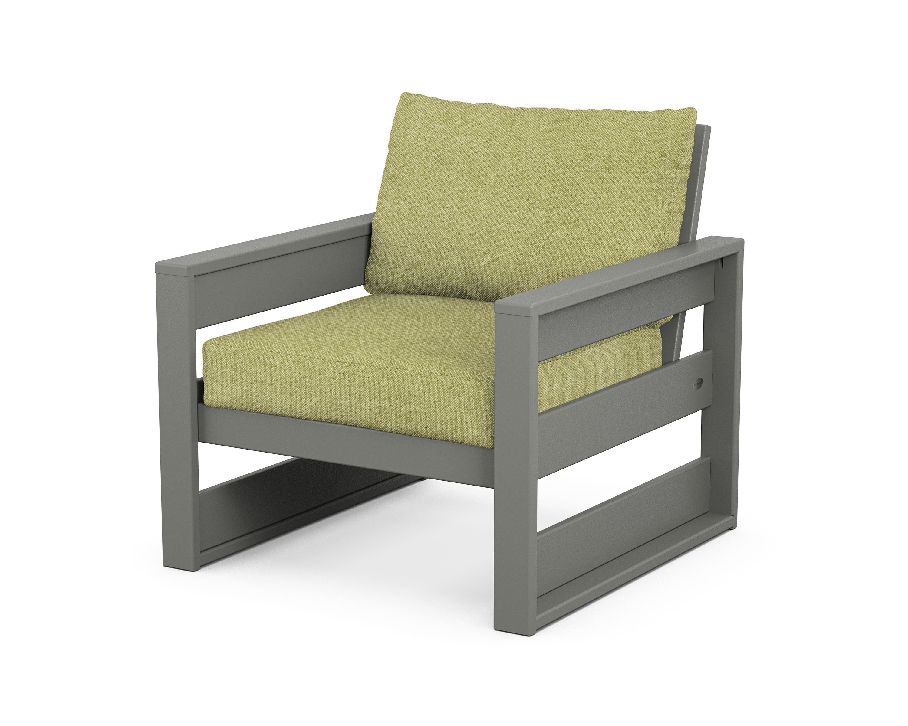 POLYWOOD® Westport Club Chair in Slate Grey / Chartreuse Boucle