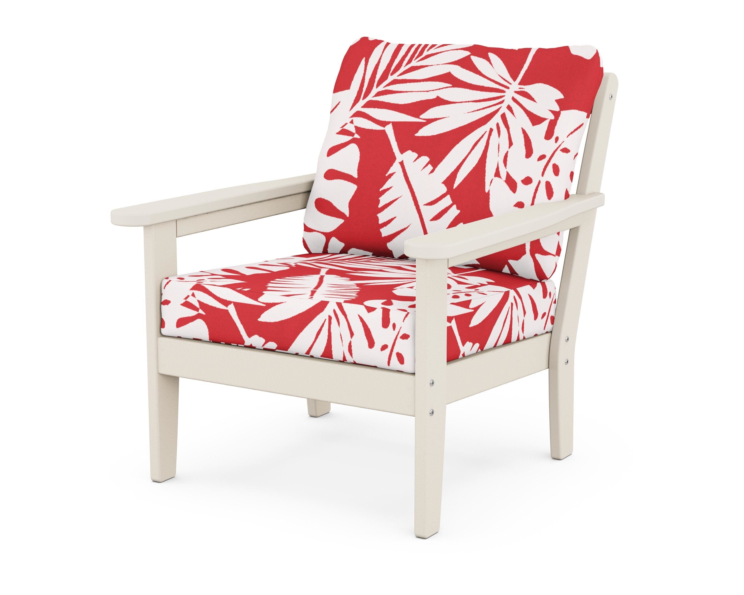 Country Living Cottage Deep Seating Chair in Sand / Leaf Crimson