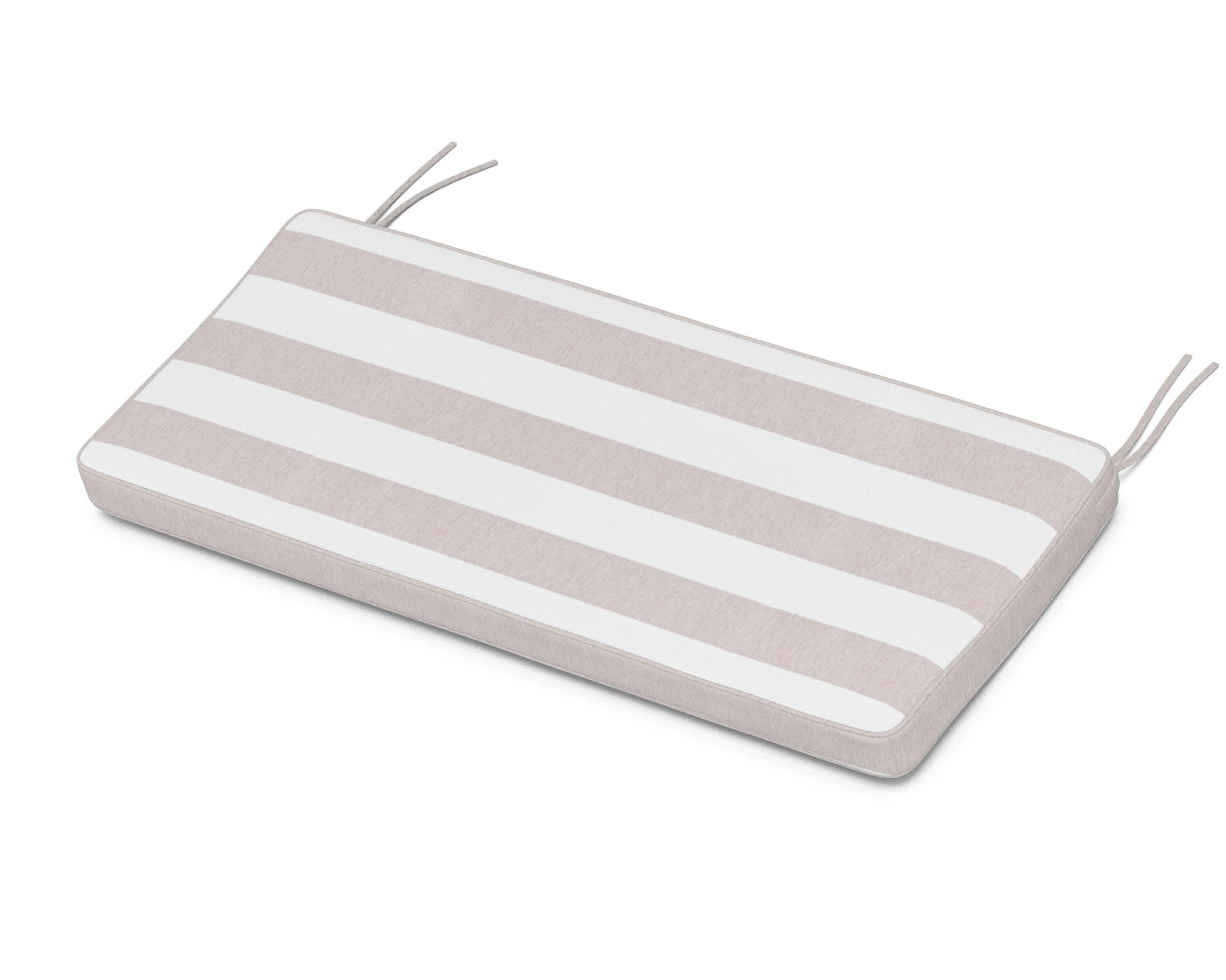 Martha Stewart by POLYWOOD® Chinoiserie Bench Seat Cushion in Cabana Stripe Dune Burlap