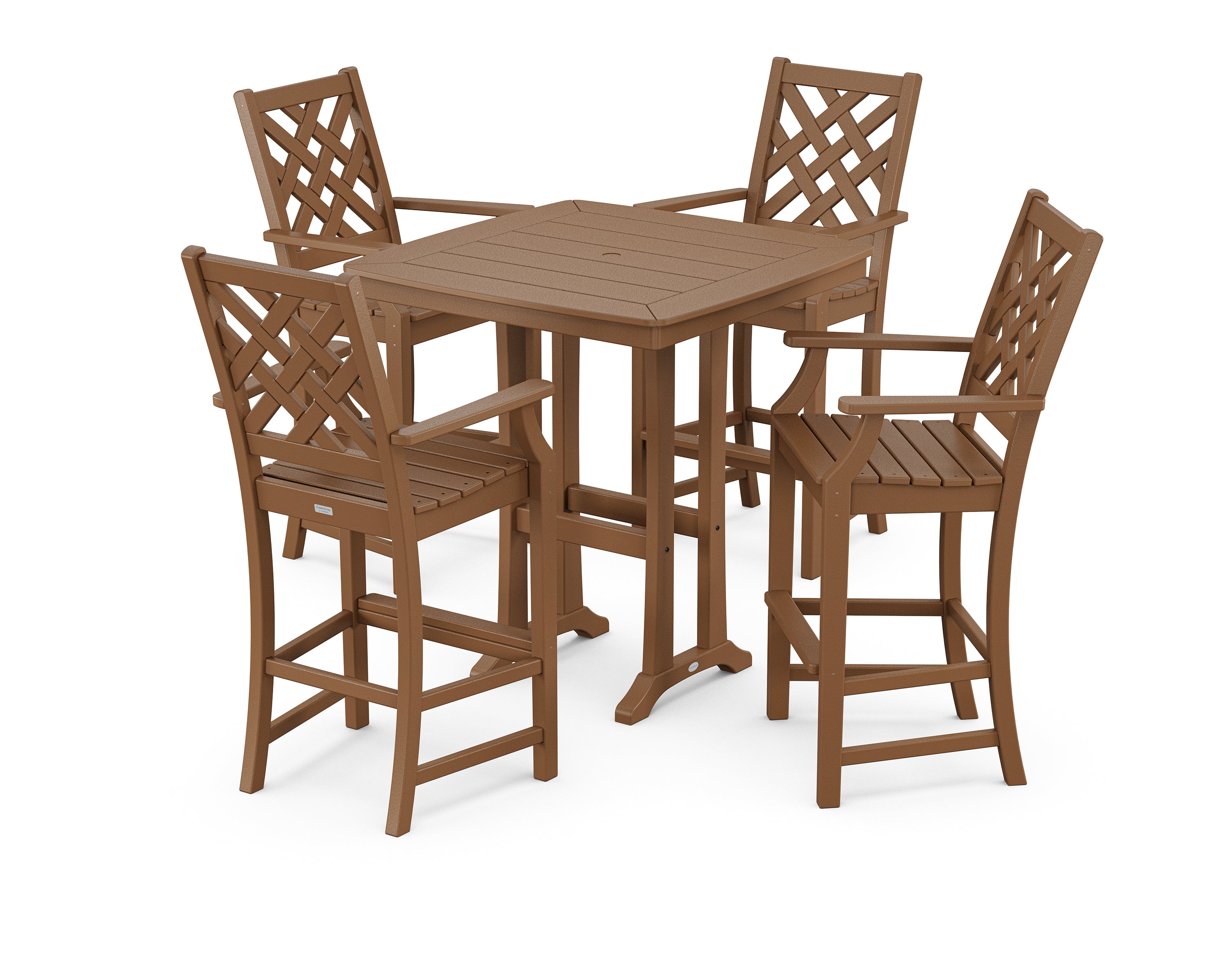 Country Living Wovendale 5-Piece Bar Set with Trestle Legs in Teak