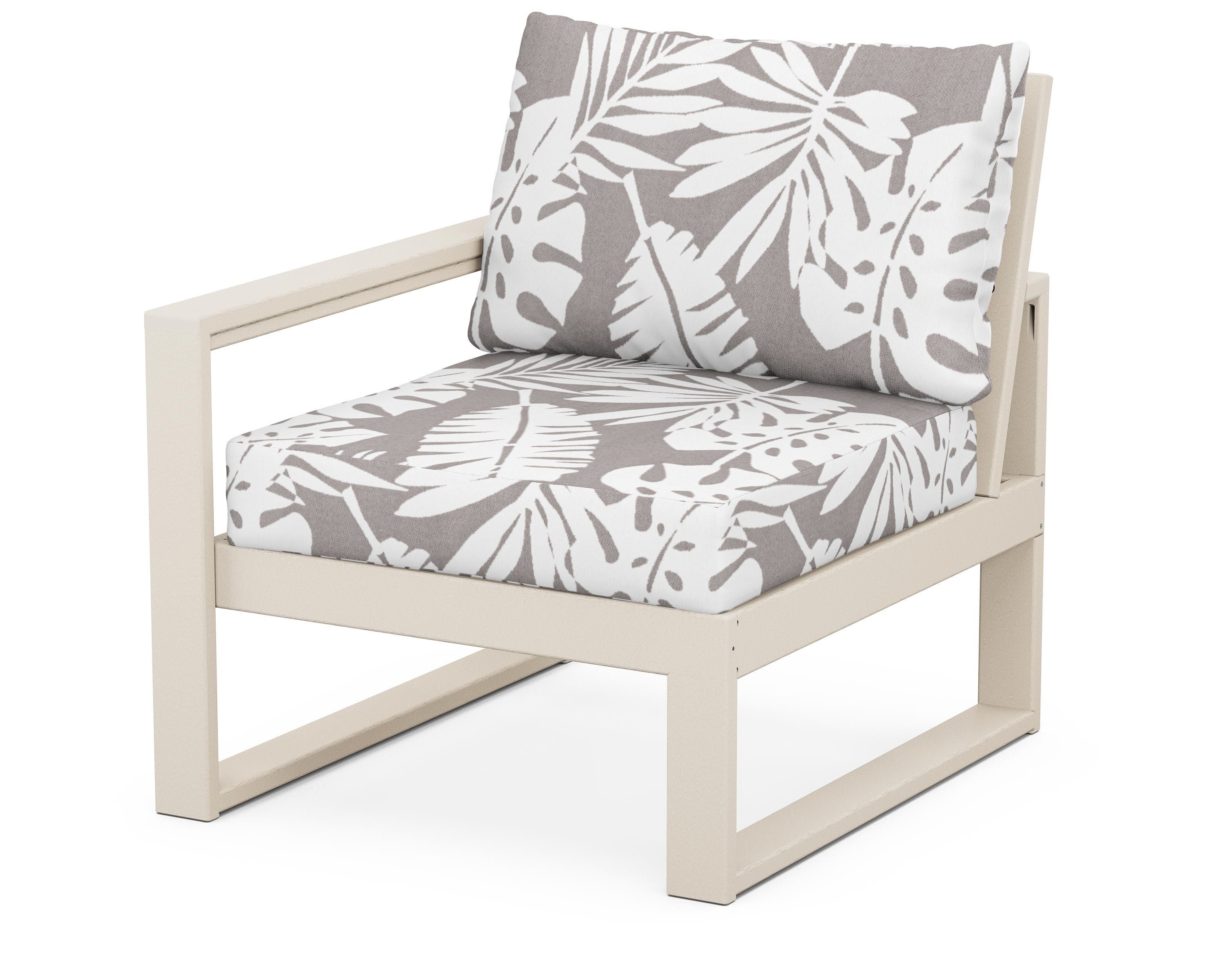 POLYWOOD® EDGE Modular Left Arm Chair in Sand / Leaf Grey Mist