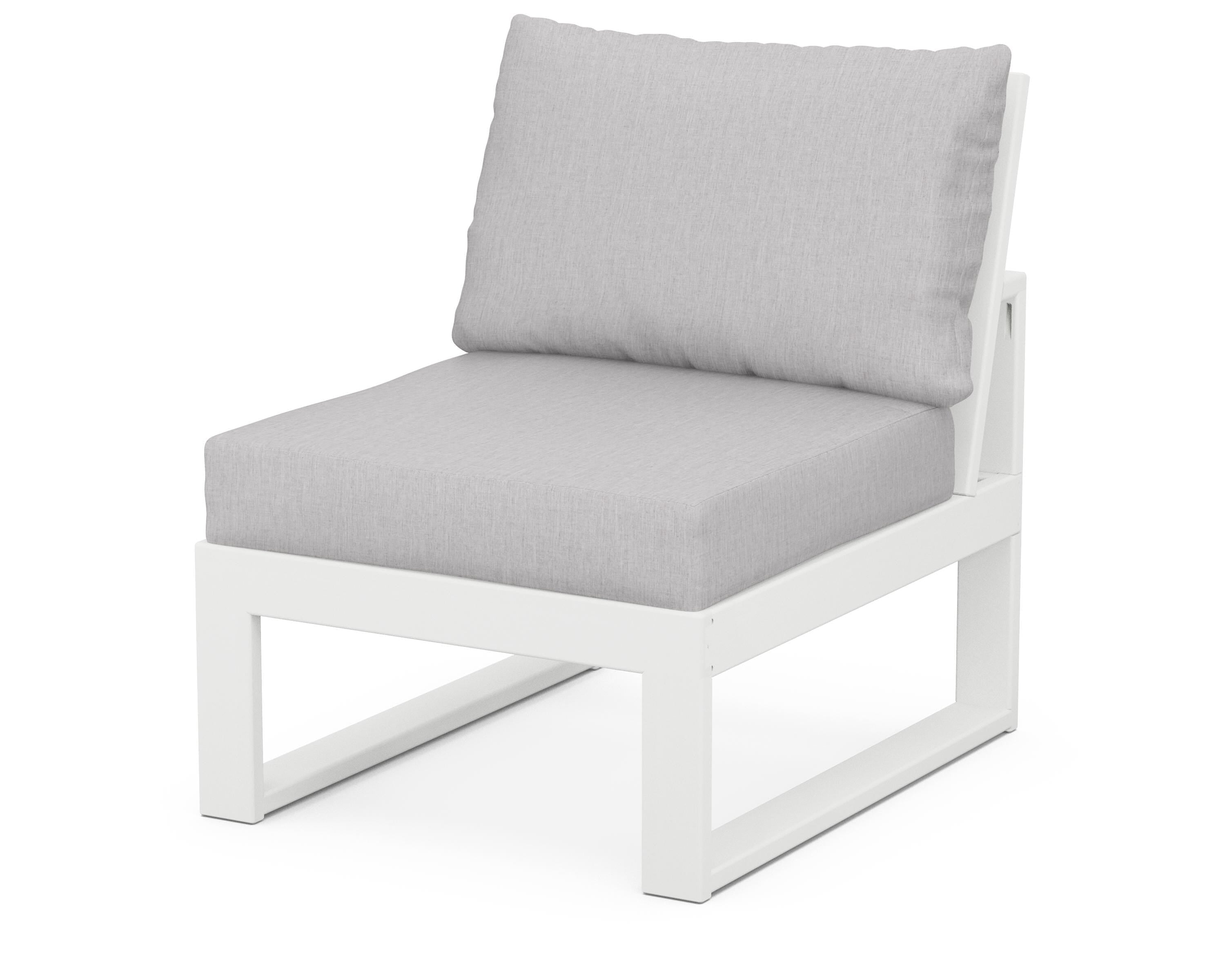 Unbranded Modular Armless Chair in White / Granite