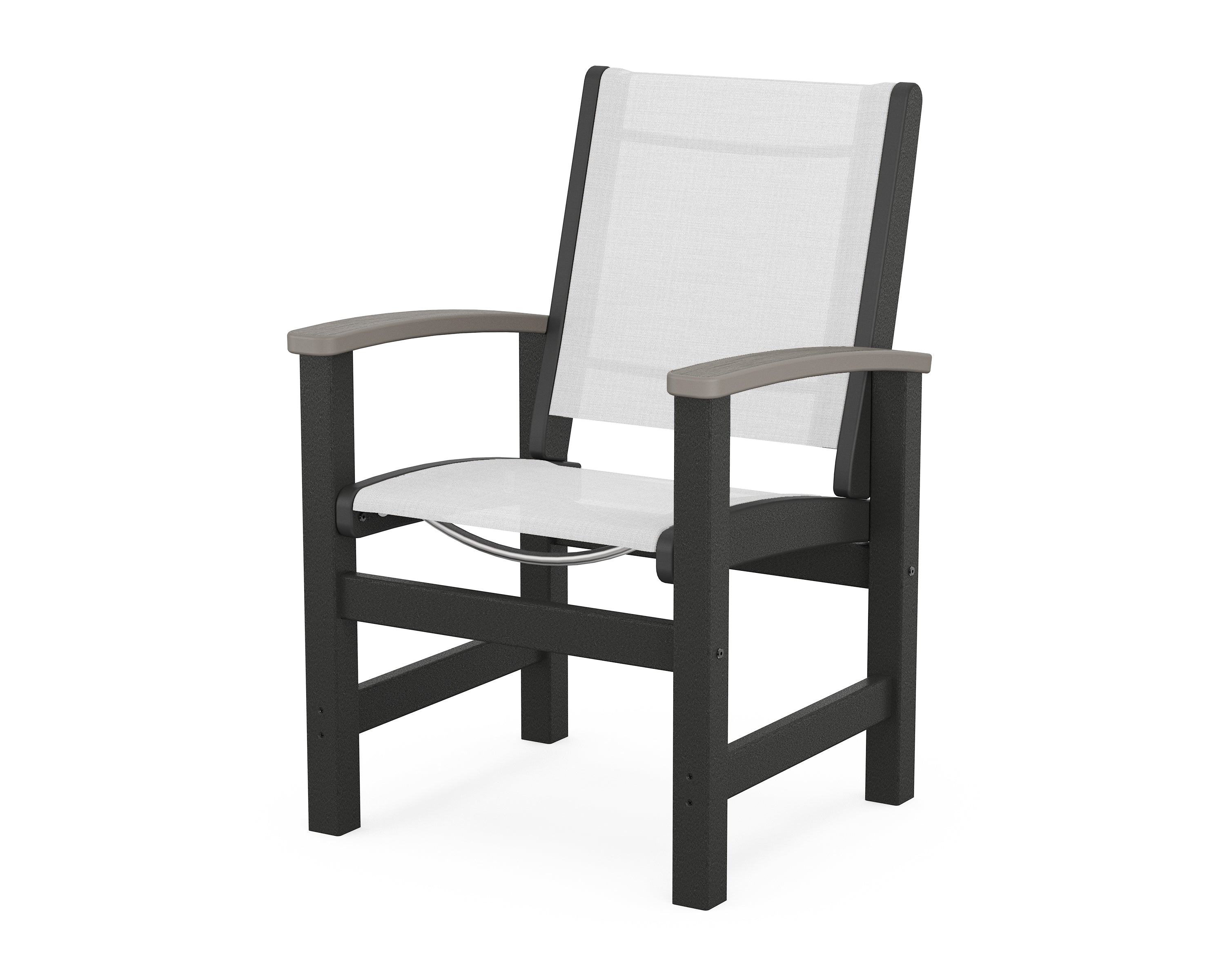 POLYWOOD® Coastal Dining Chair in Black / Driftwood / White Sling