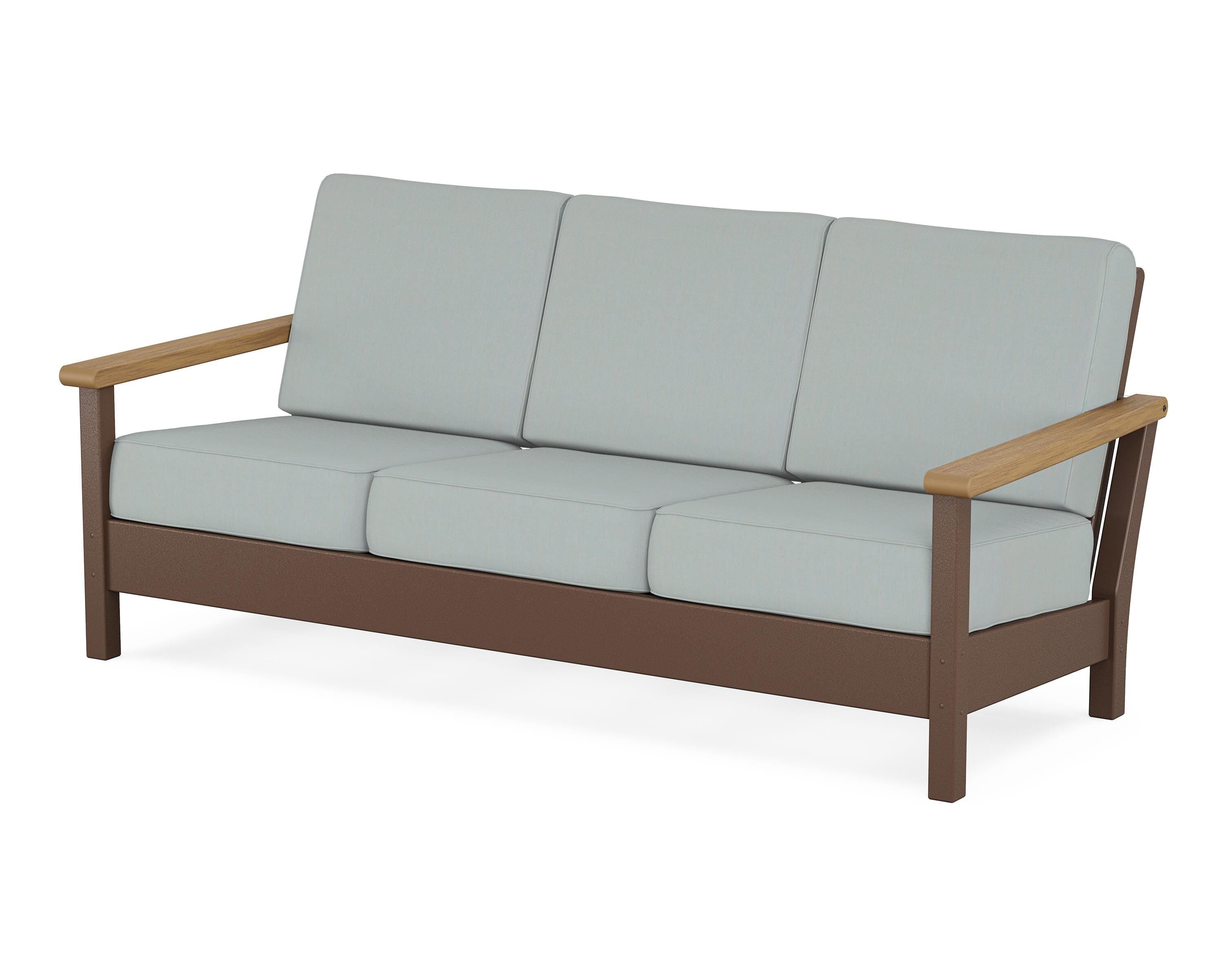 POLYWOOD® Harbour Deep Seating Sofa in Mahogany / Natural / Spa