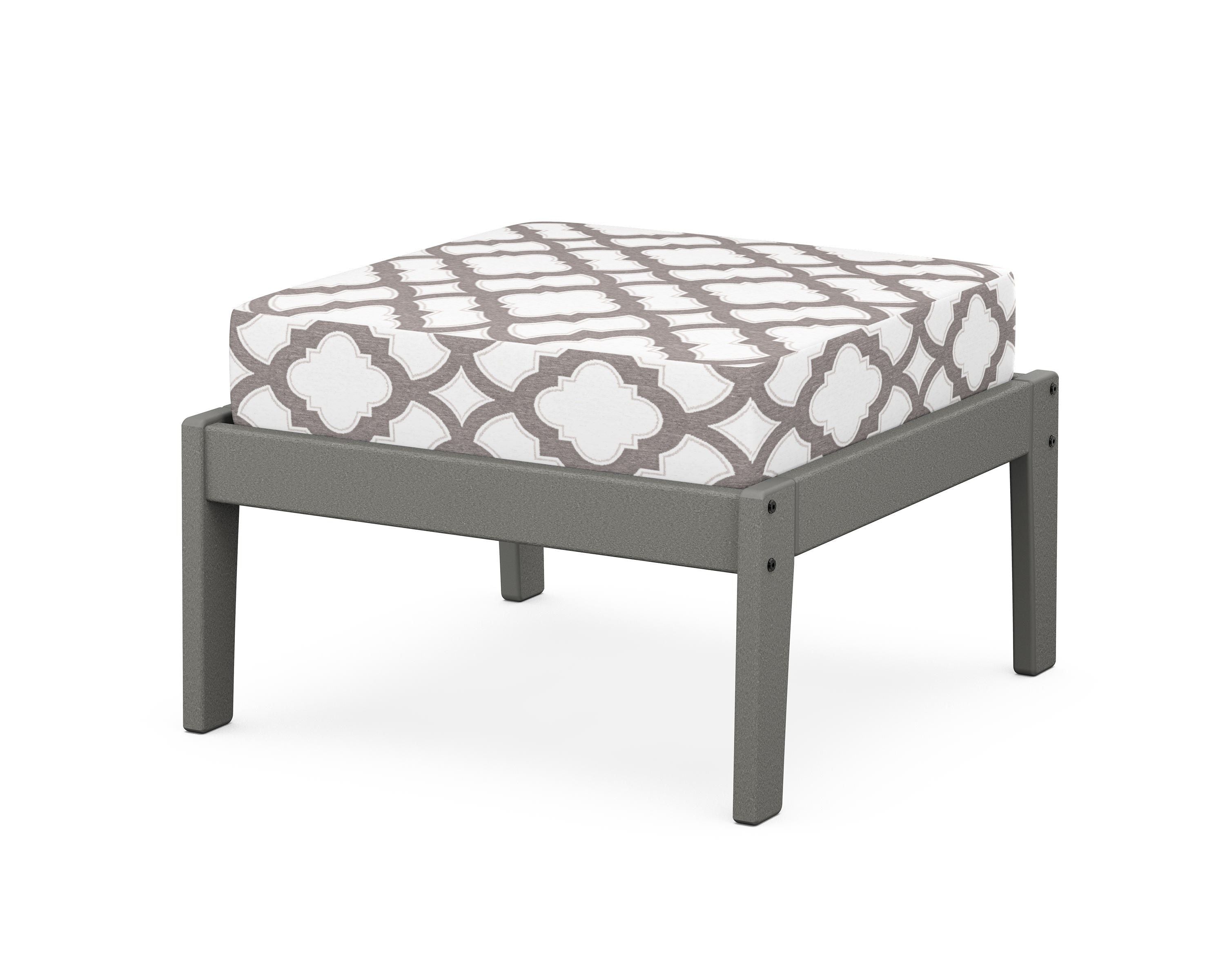 Unbranded Deep Seating Ottoman in Slate Grey / Trellis Grey Mist