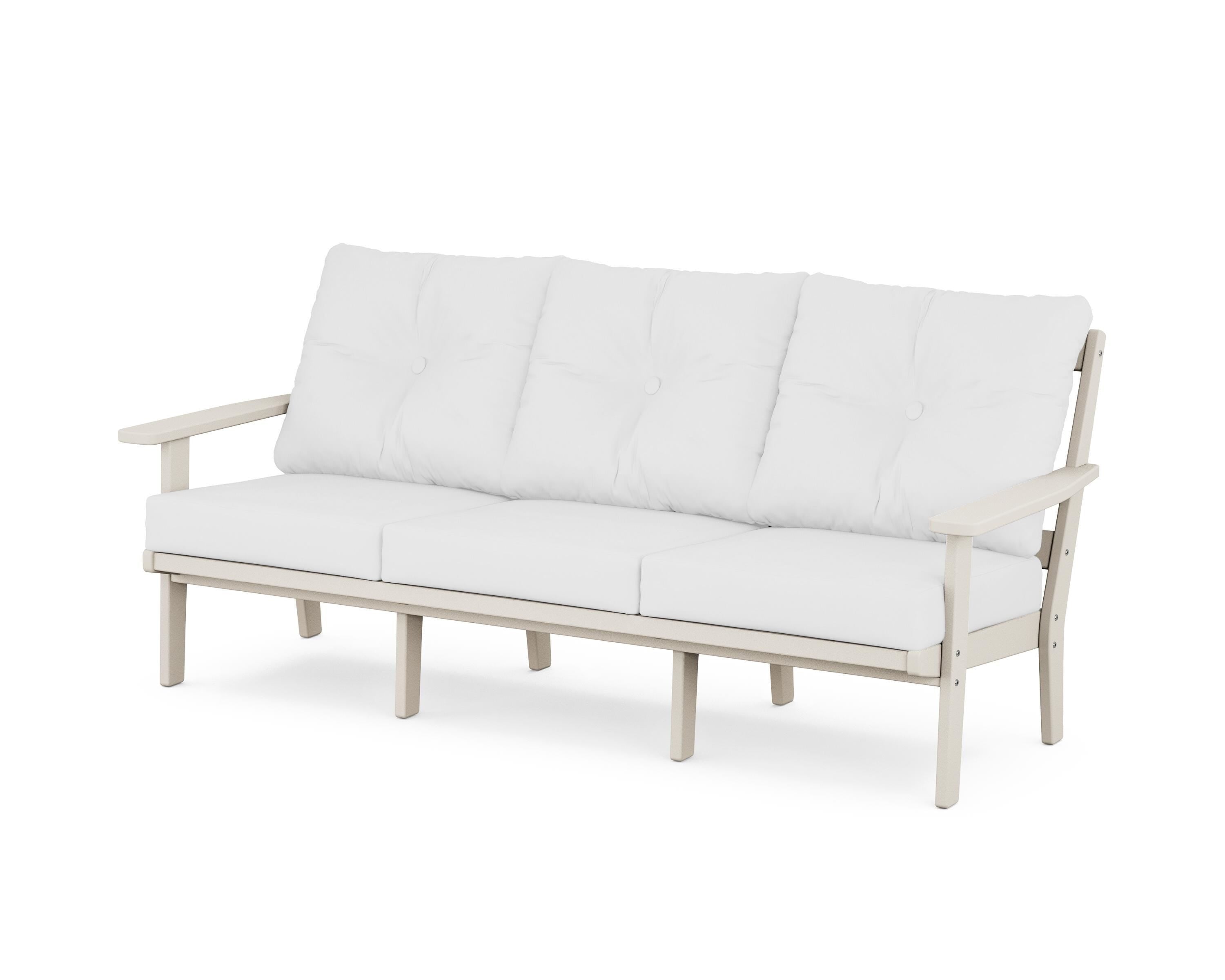 POLYWOOD® Prairie Deep Seating Sofa in Sand / Natural