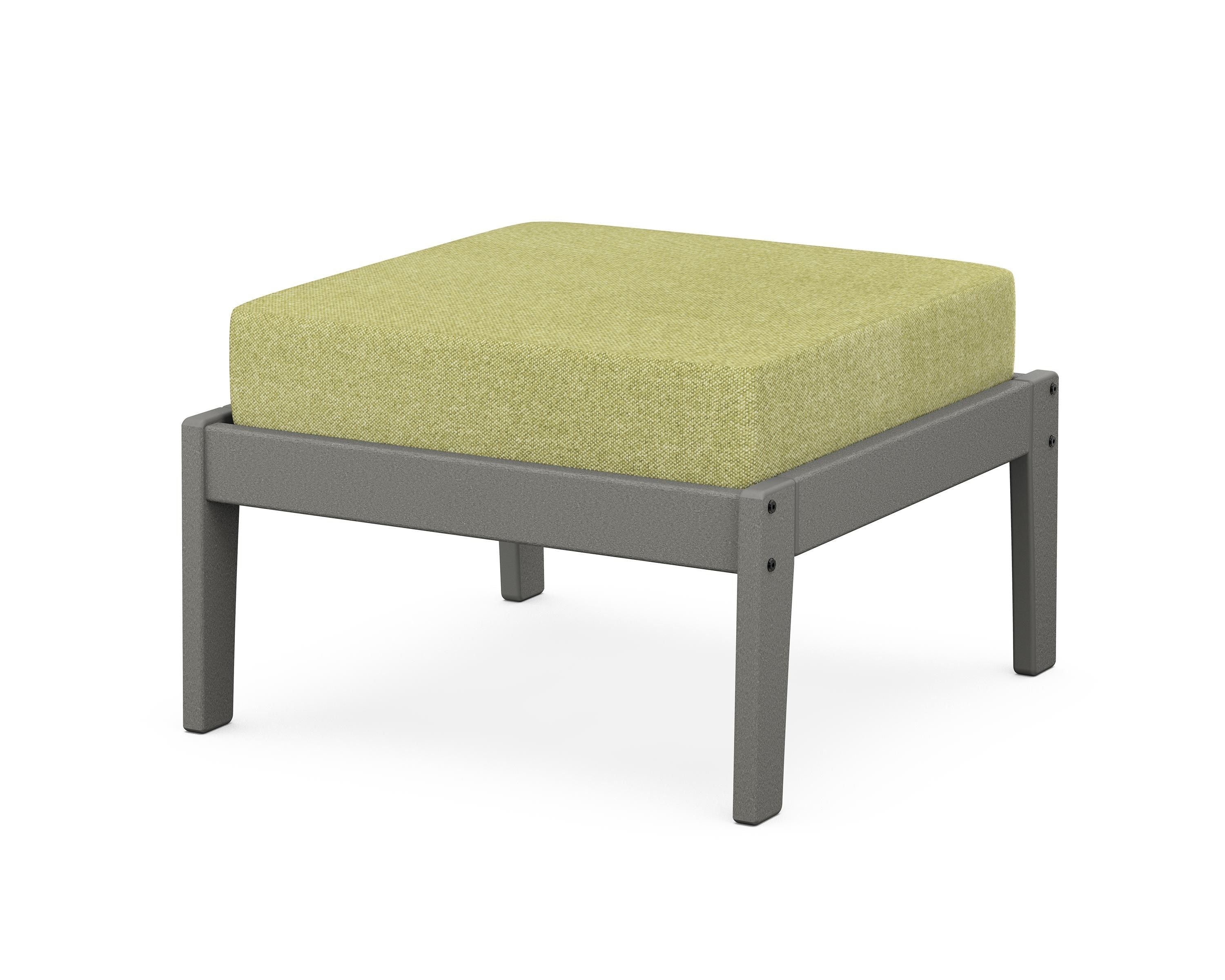 Unbranded Deep Seating Ottoman in Slate Grey / Chartreuse Boucle