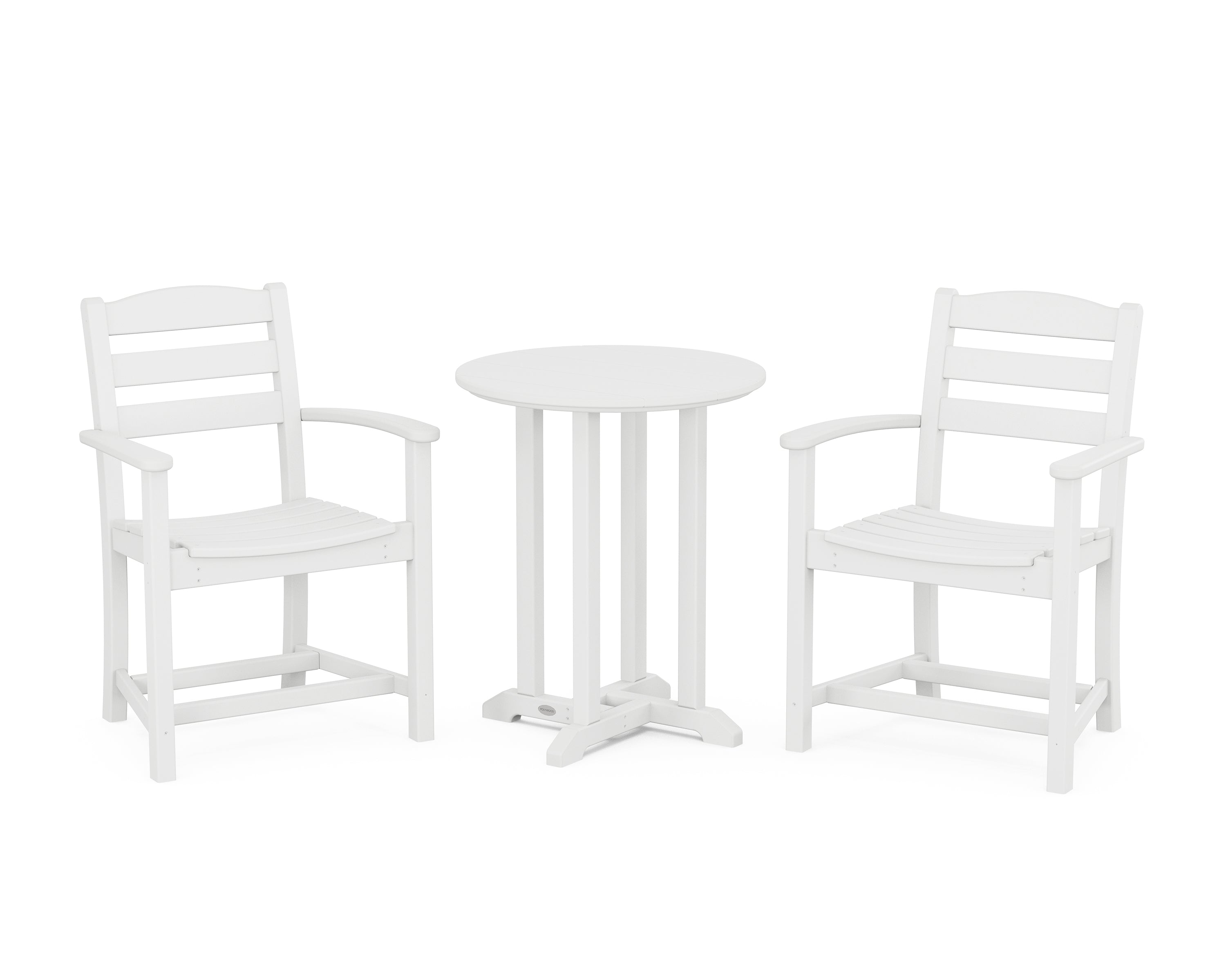 POLYWOOD® La Casa Café 3-Piece Round Bistro Dining Set in White
