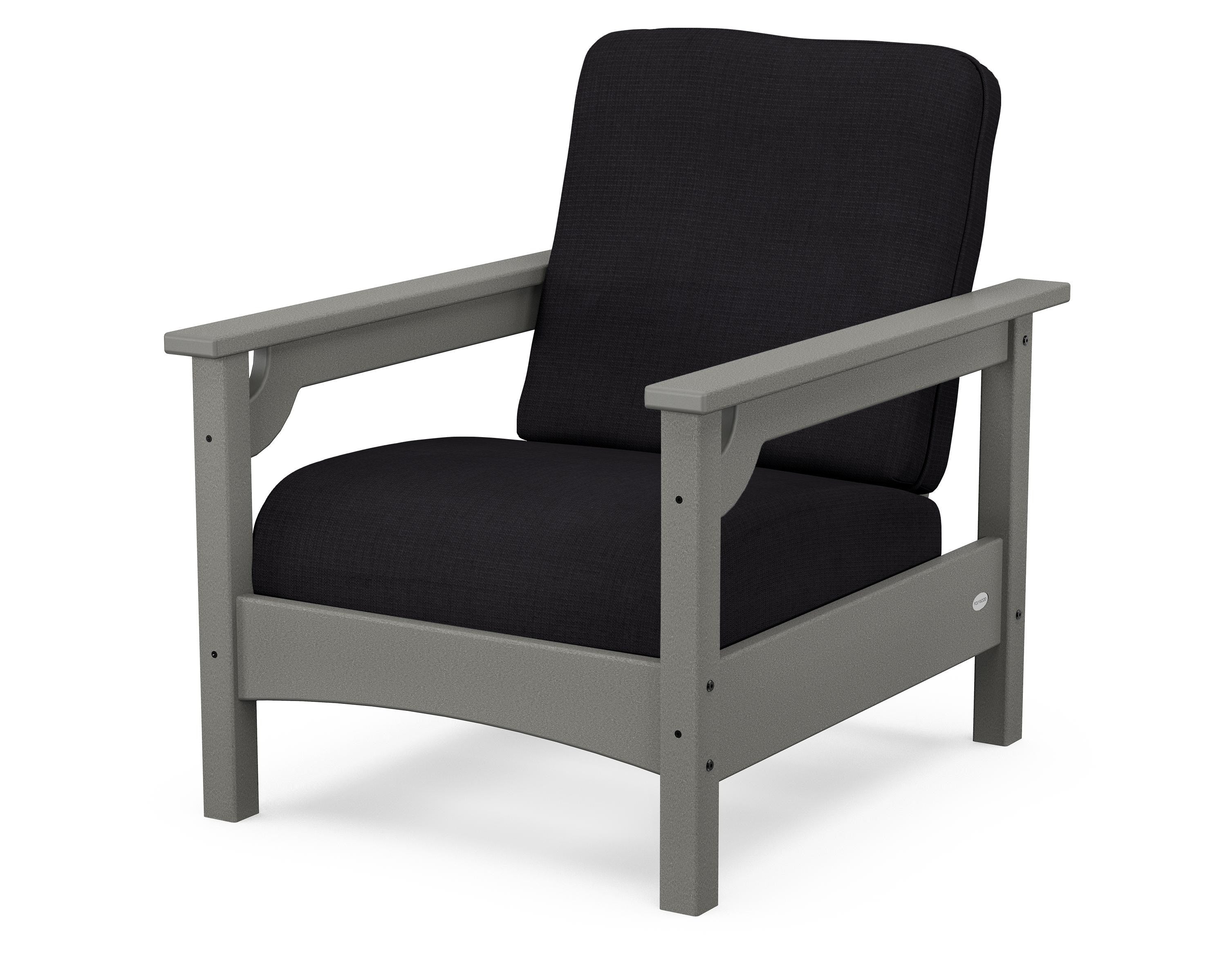 POLYWOOD® Club Chair in Slate Grey / Midnight Linen