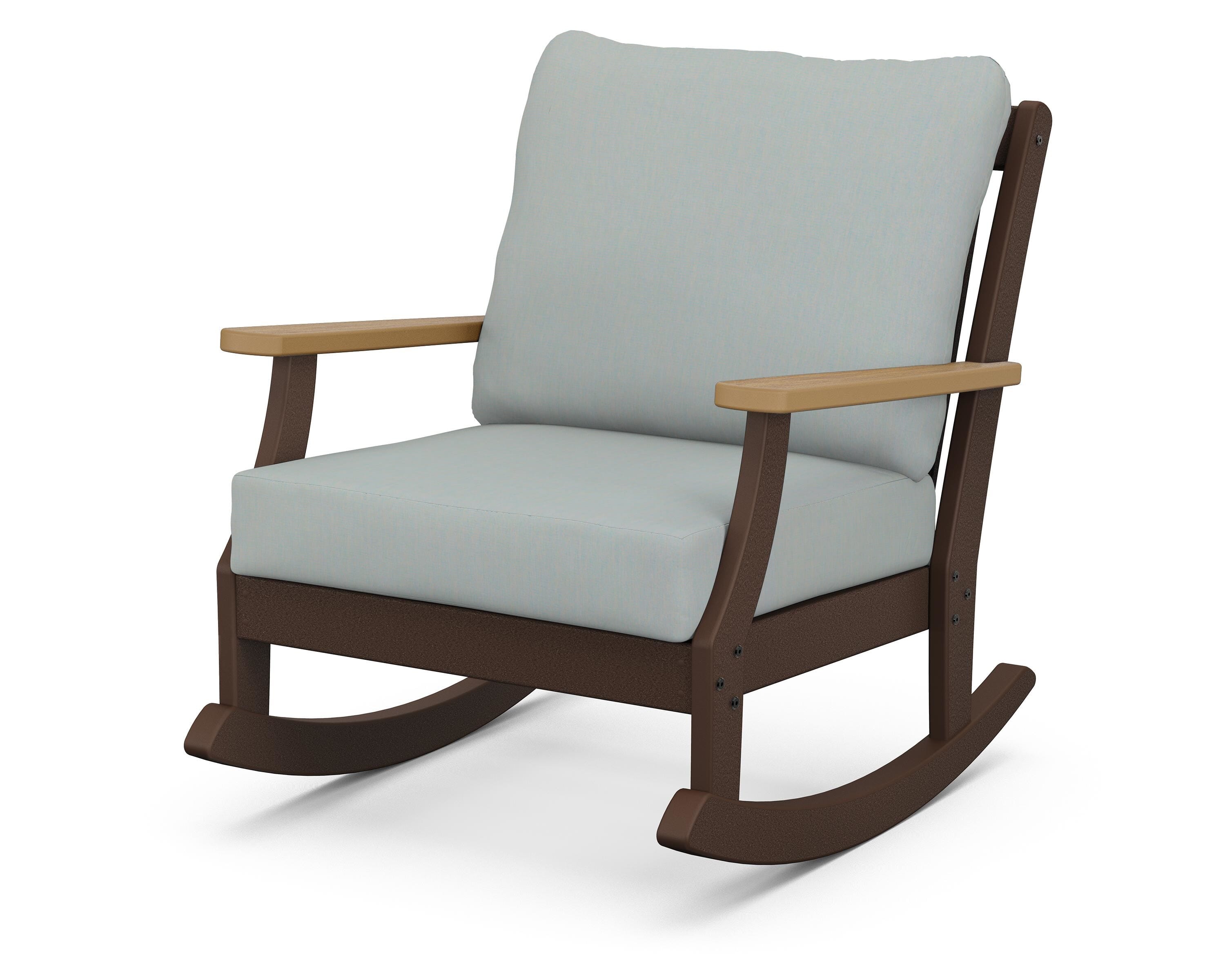 POLYWOOD® Braxton Deep Seating Rocking Chair in Mahogany / Natural / Spa