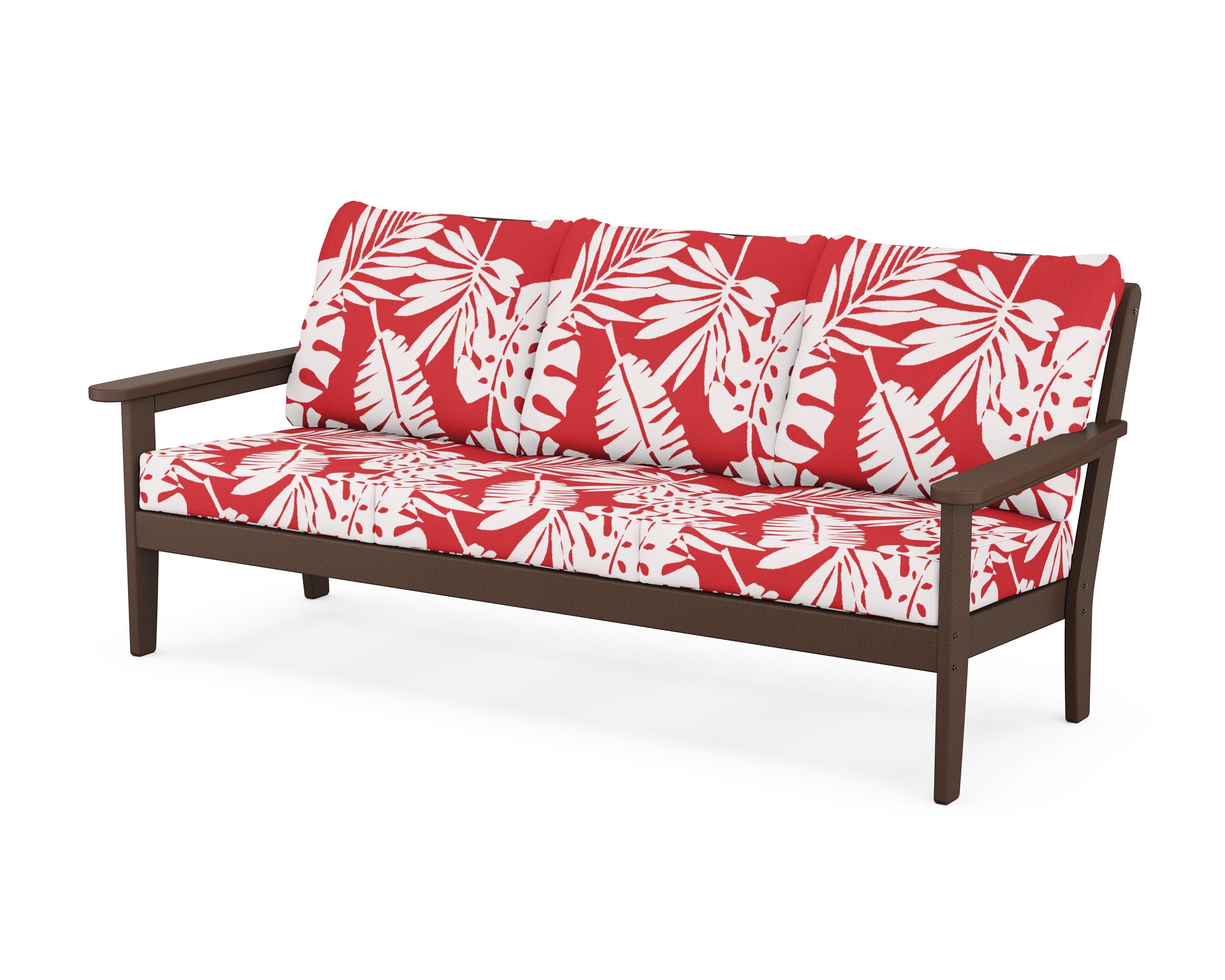 Country Living Cottage Deep Seating Sofa in Mahogany / Leaf Crimson