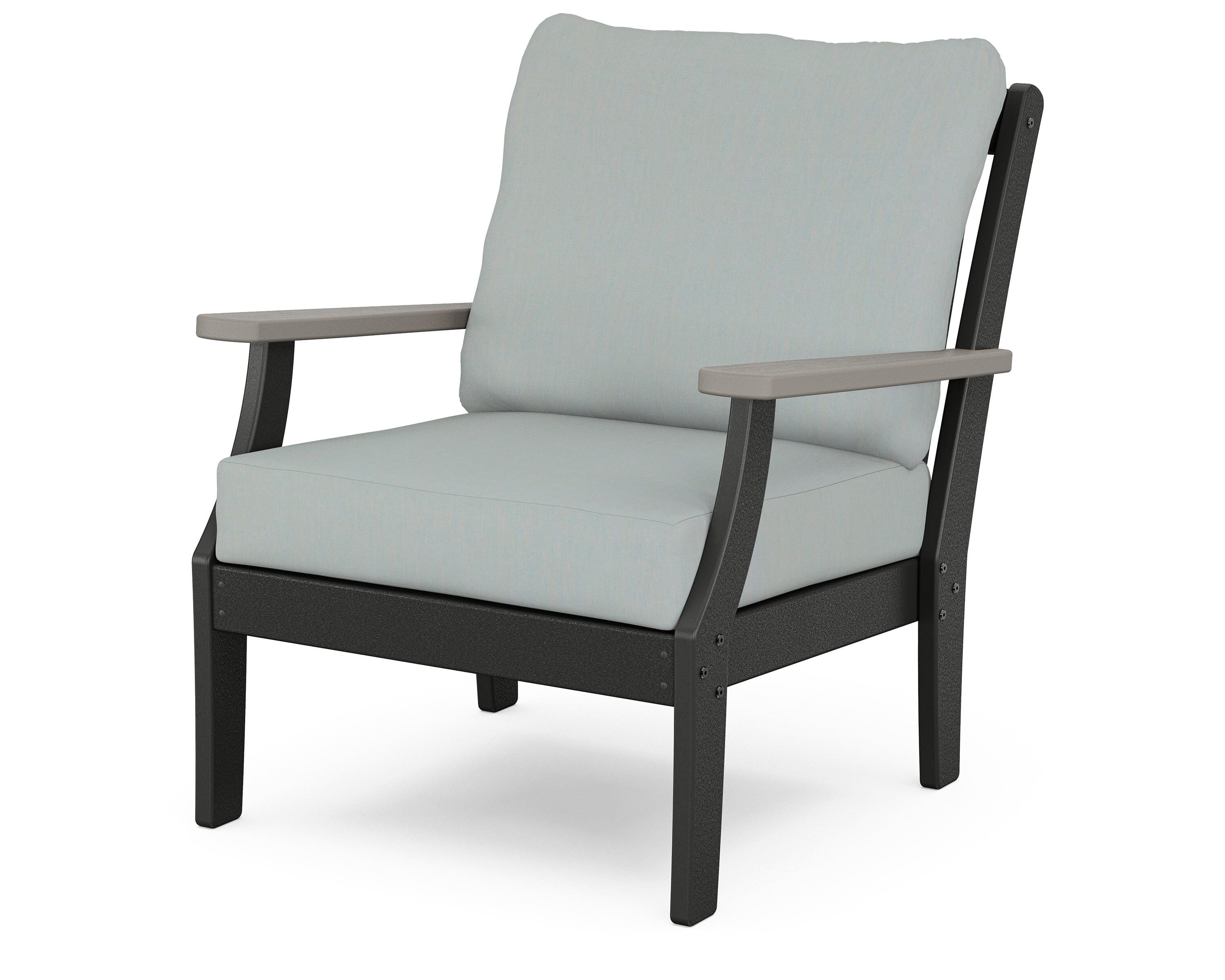POLYWOOD® Braxton Deep Seating Chair in Black / Driftwood / Spa