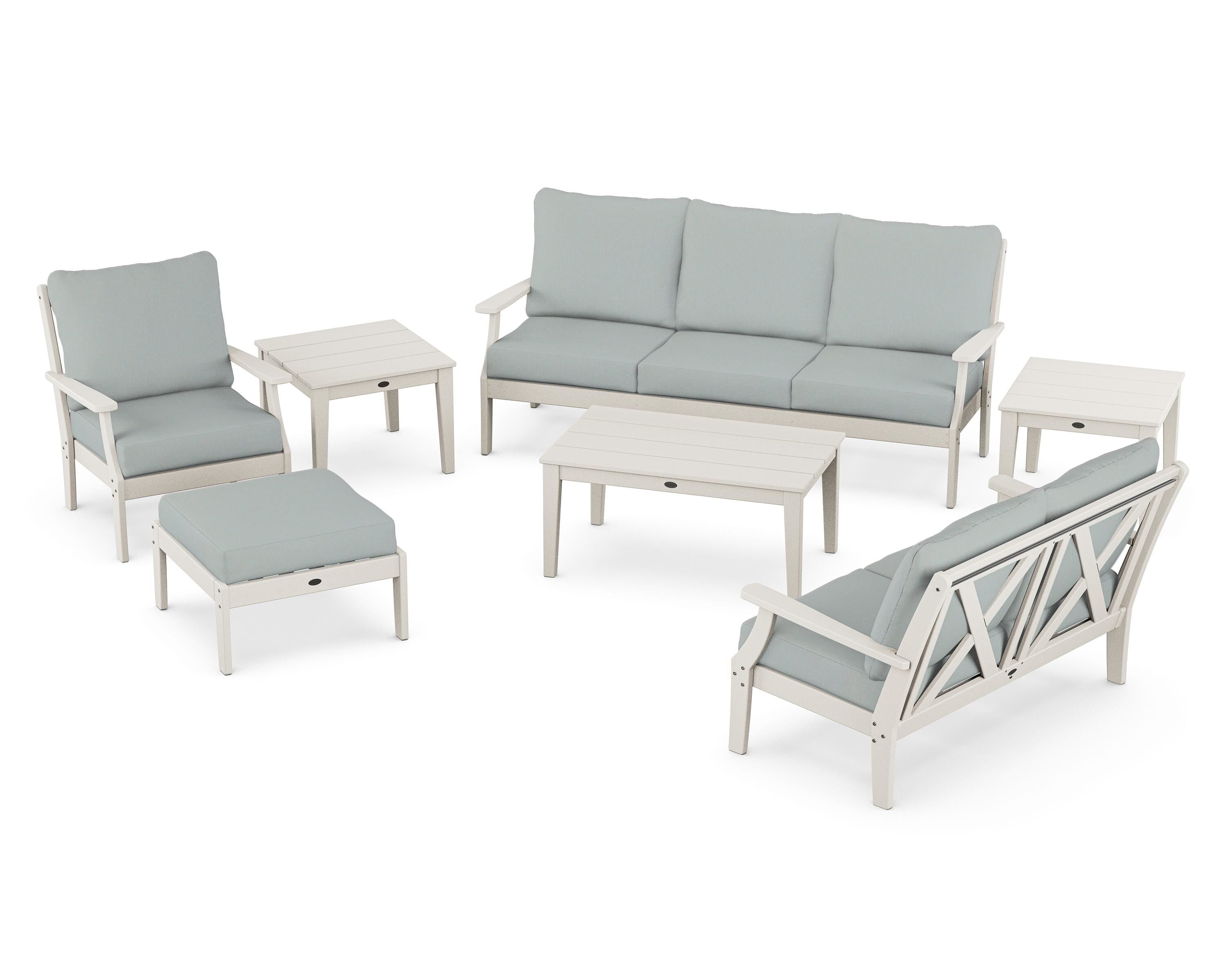 POLYWOOD® Braxton 7-Piece Deep Seating Set in Sand / Spa