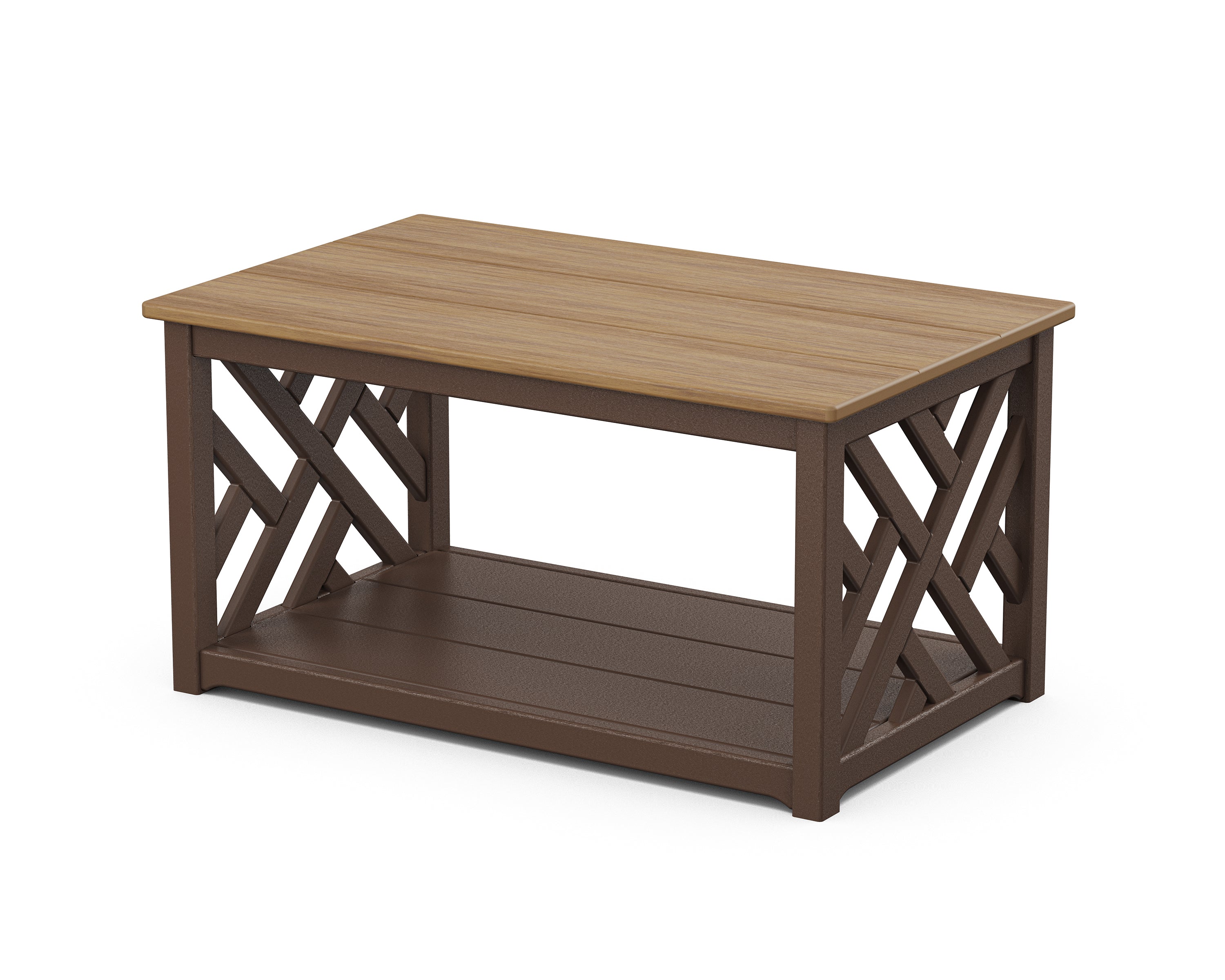 POLYWOOD® Chippendale Coffee Table in Mahogany / Natural