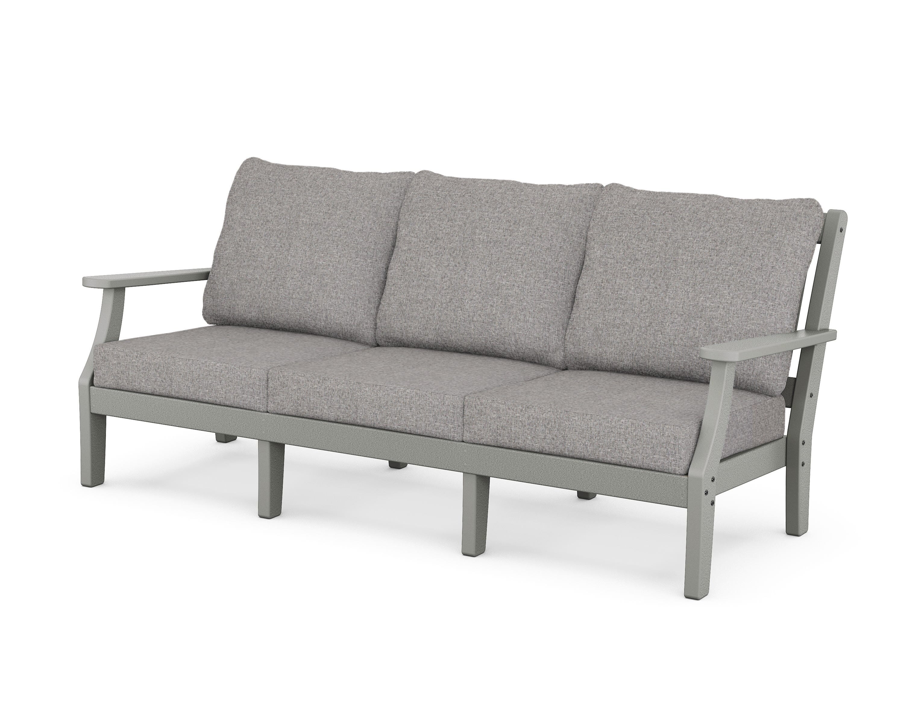 Martha Stewart by POLYWOOD® Chinoiserie Deep Seating Sofa in Slate Grey / Grey Mist