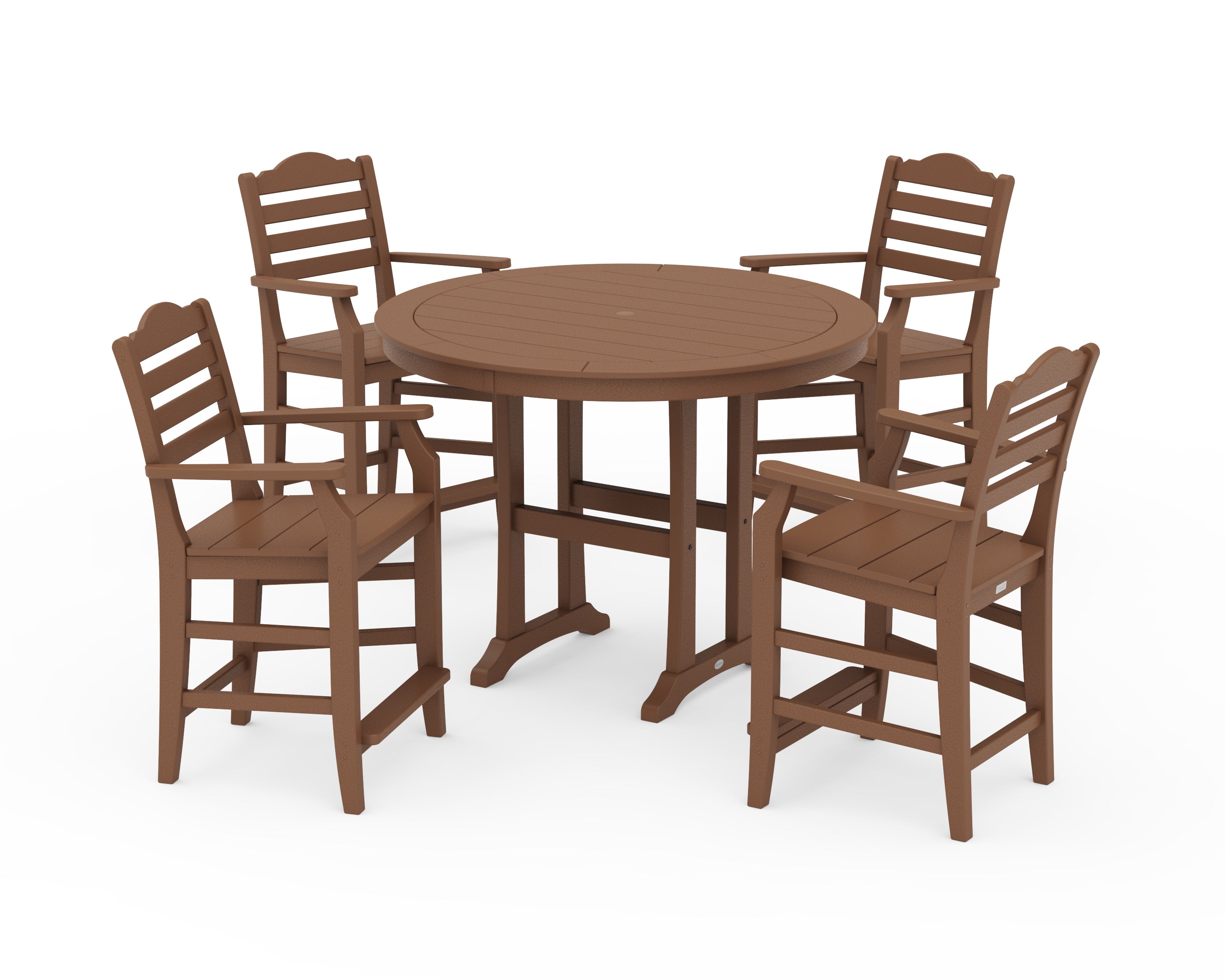 Draper James™ by POLYWOOD® Savannah 5-Piece Round Counter Set in Teak