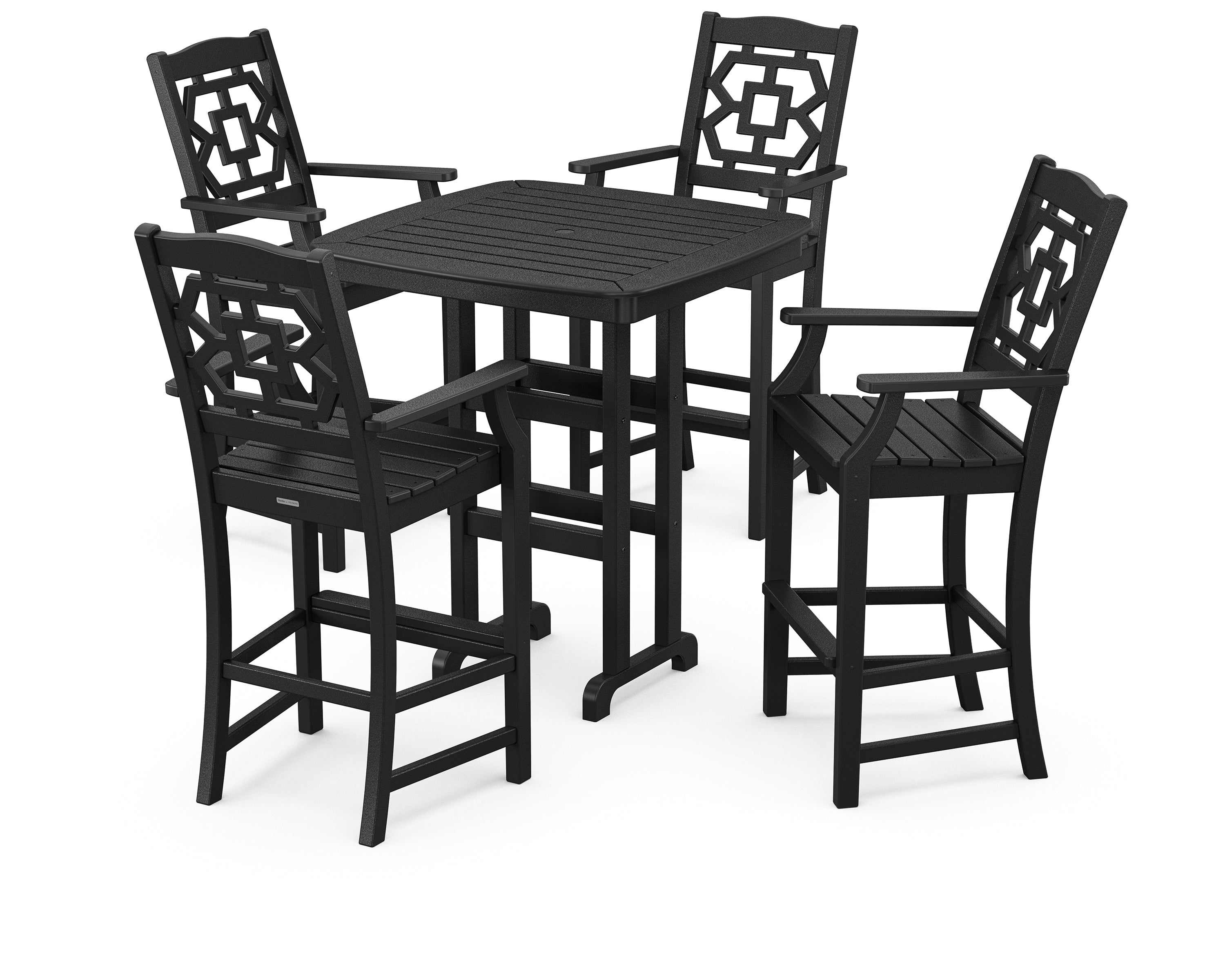 Martha Stewart by POLYWOOD® Chinoiserie 5-Piece Bar Set in Black