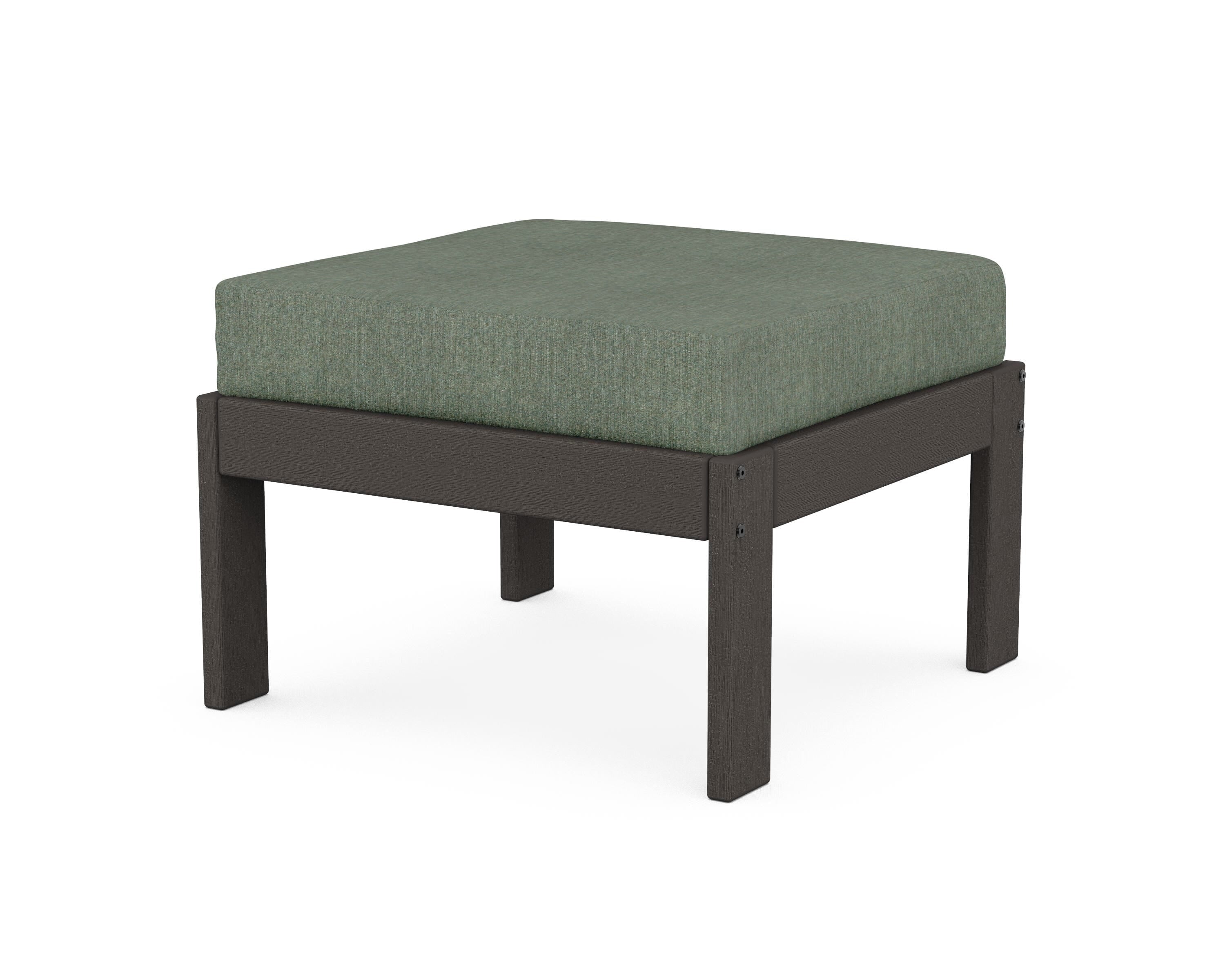 POLYWOOD® Vineyard Modular Ottoman in Vintage Coffee / Cast Sage
