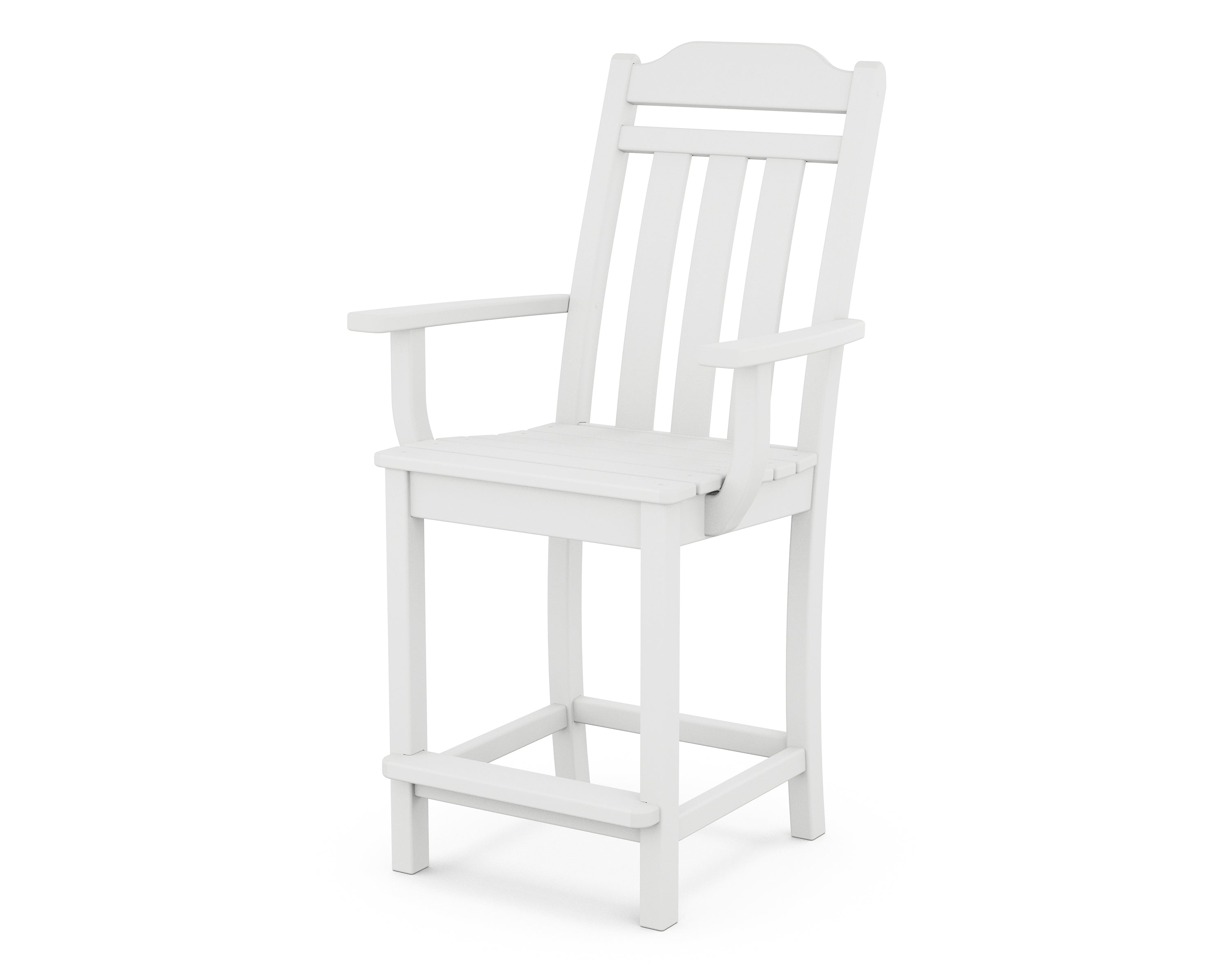 Country Living Cottage Counter Arm Chair in White