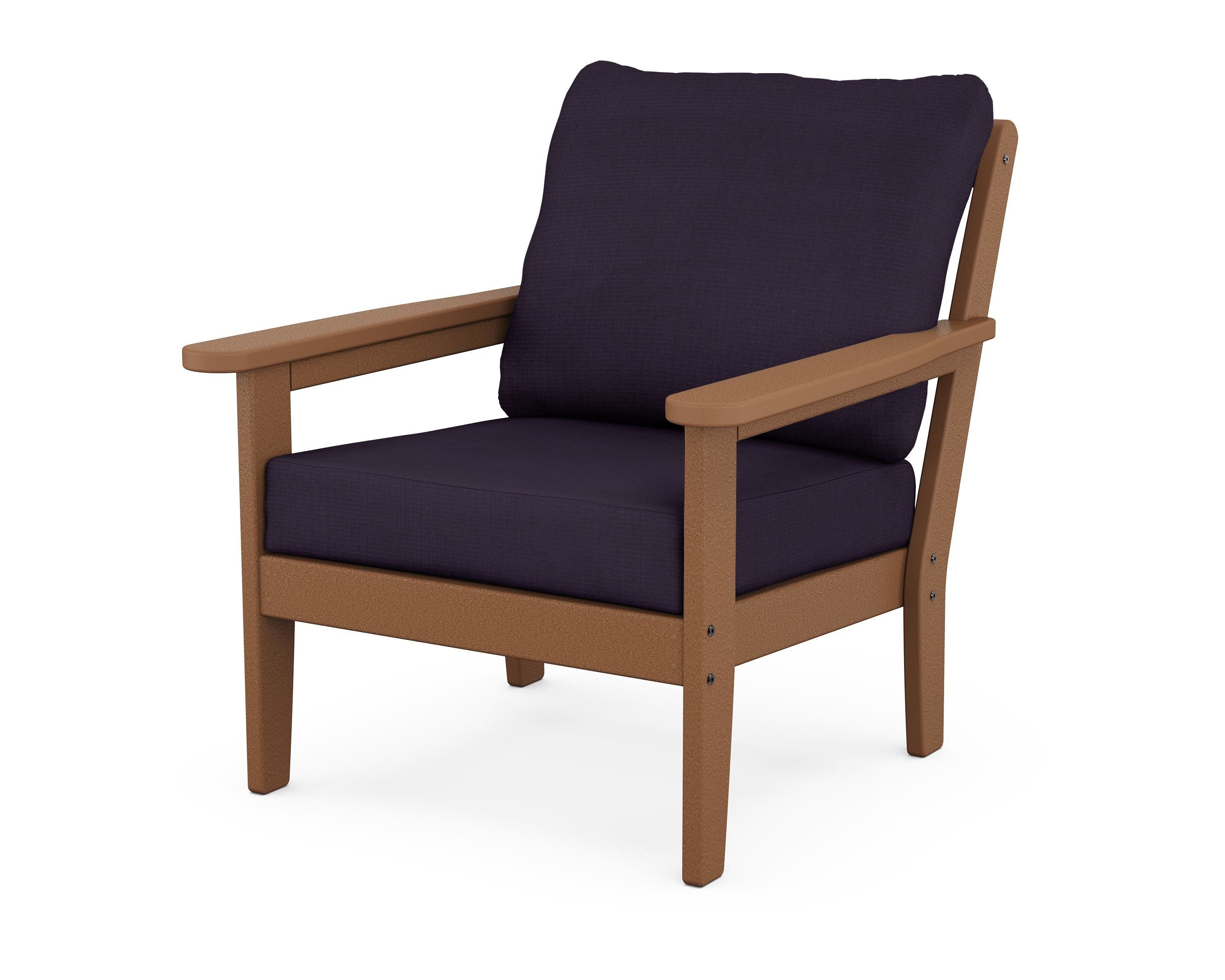 Country Living Cottage Deep Seating Chair in Teak / Navy Linen