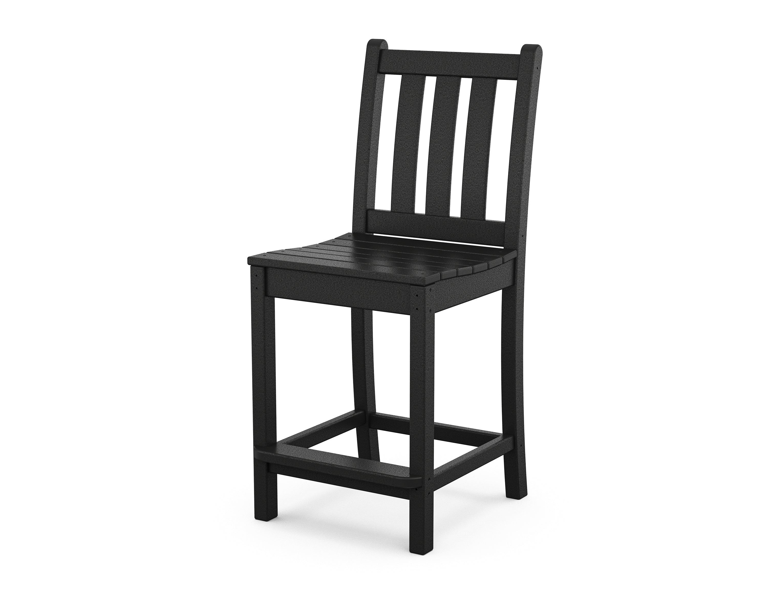 POLYWOOD® Traditional Garden Counter Side Chair in Black