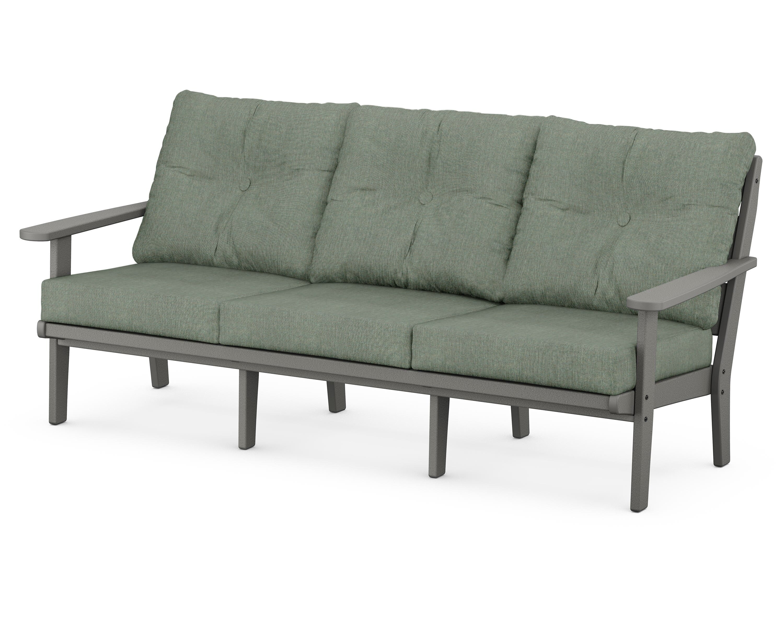 POLYWOOD® Lakeside Deep Seating Sofa in Slate Grey / Cast Sage