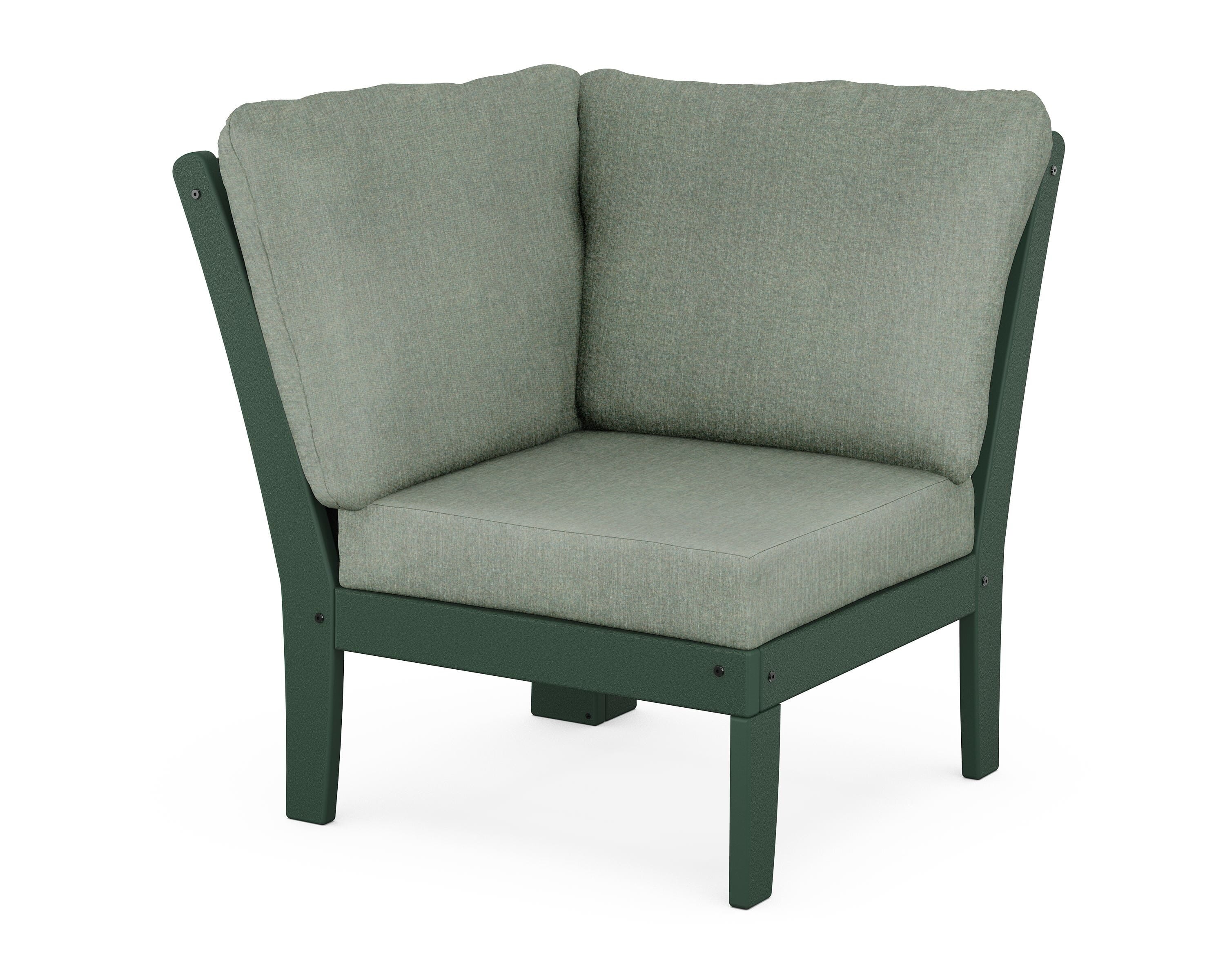 POLYWOOD® Braxton Modular Corner Chair in Green / Cast Sage