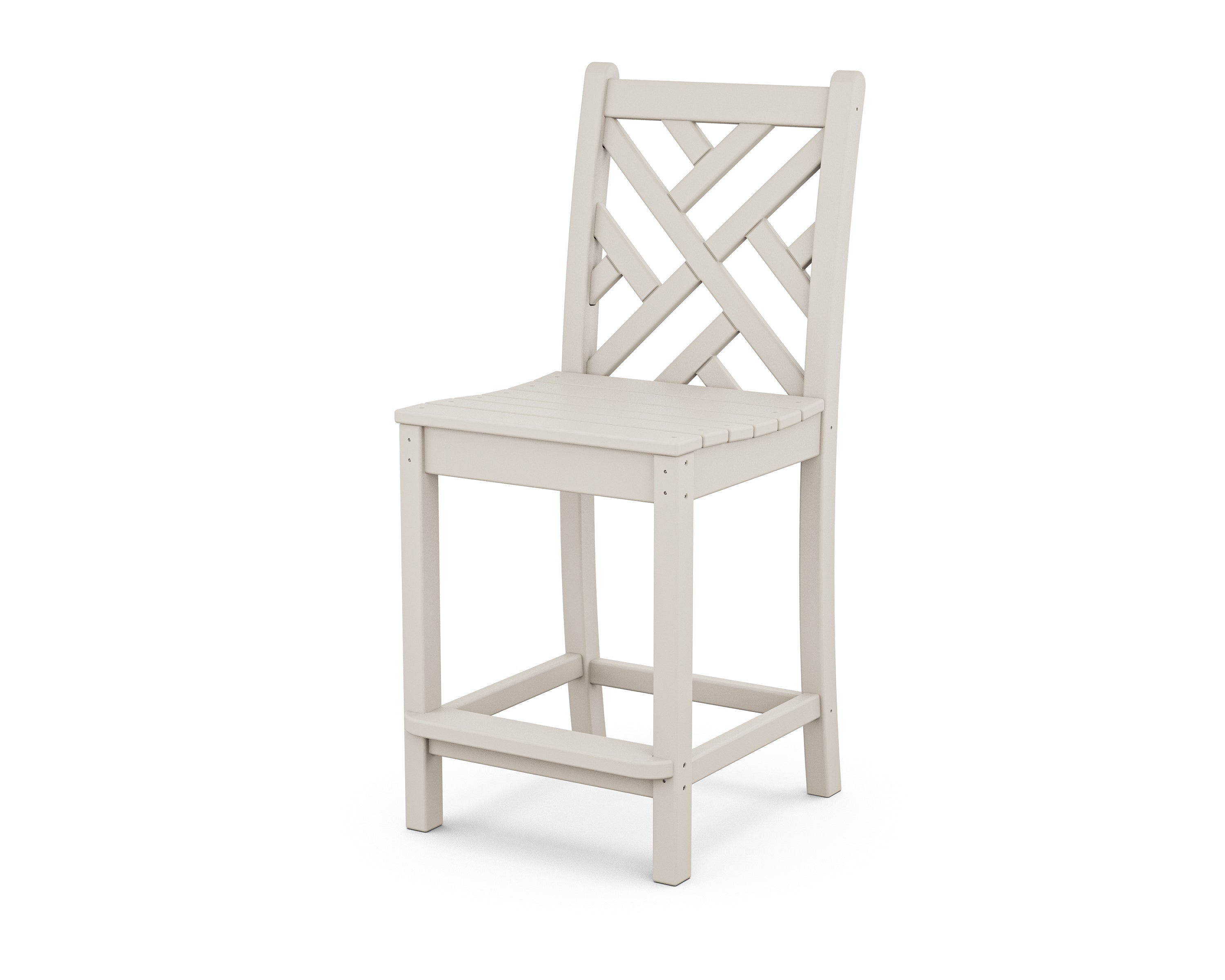 POLYWOOD® Chippendale Counter Side Chair in Sand
