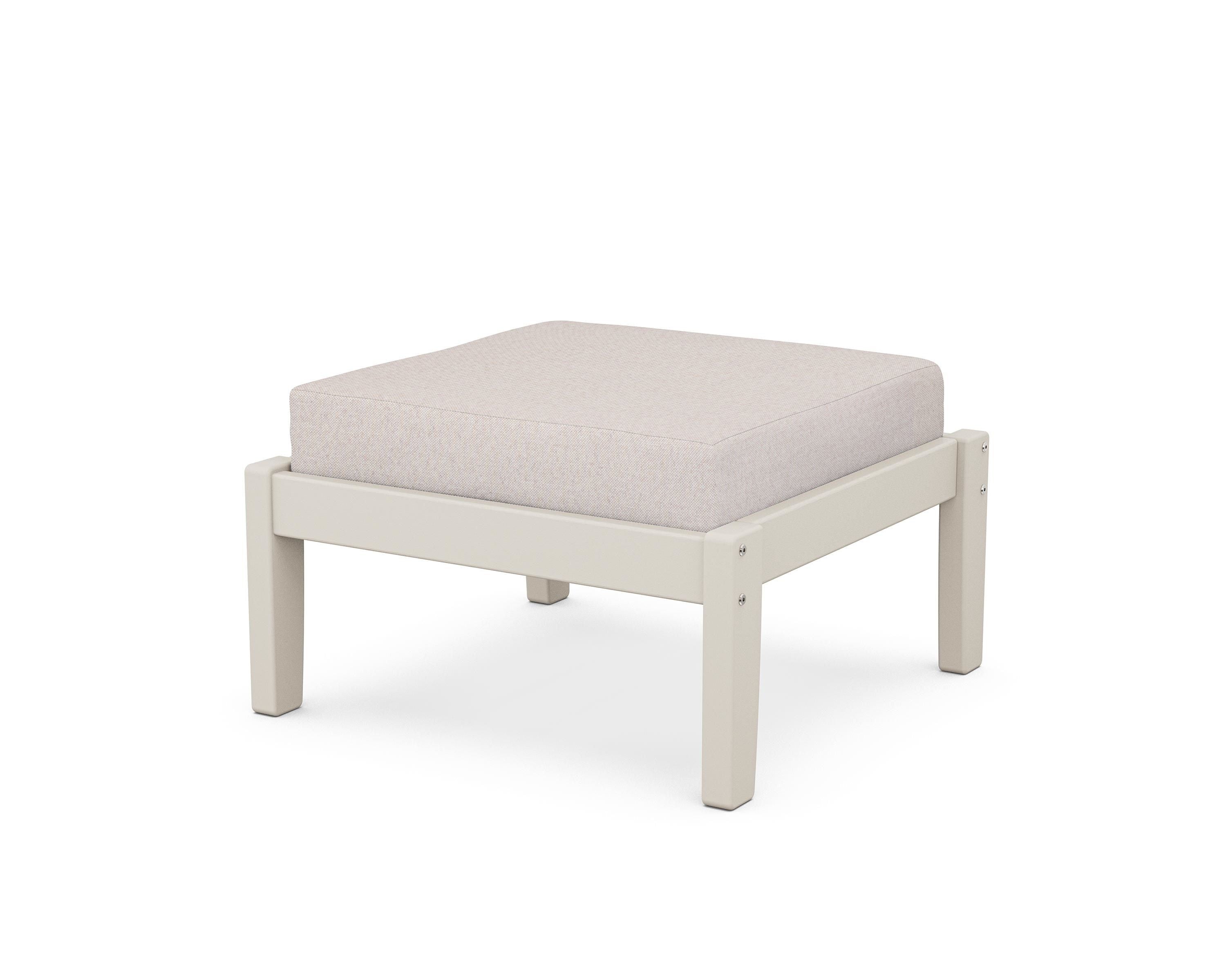 Unbranded Deep Seating Ottoman in Sand / Dune Burlap