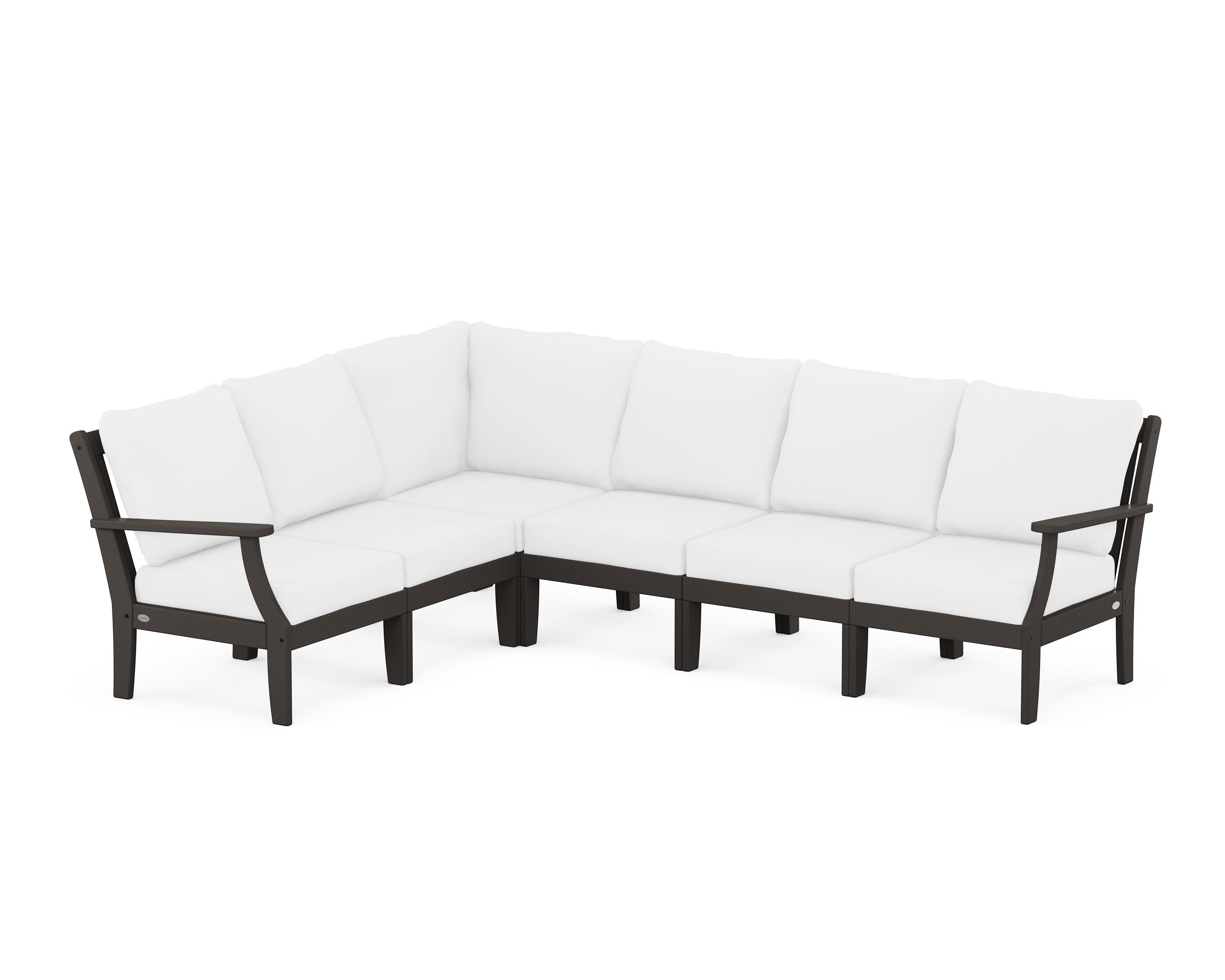 POLYWOOD® Braxton Modular 6-Piece Deep Seating Set in Vintage Coffee / Natural