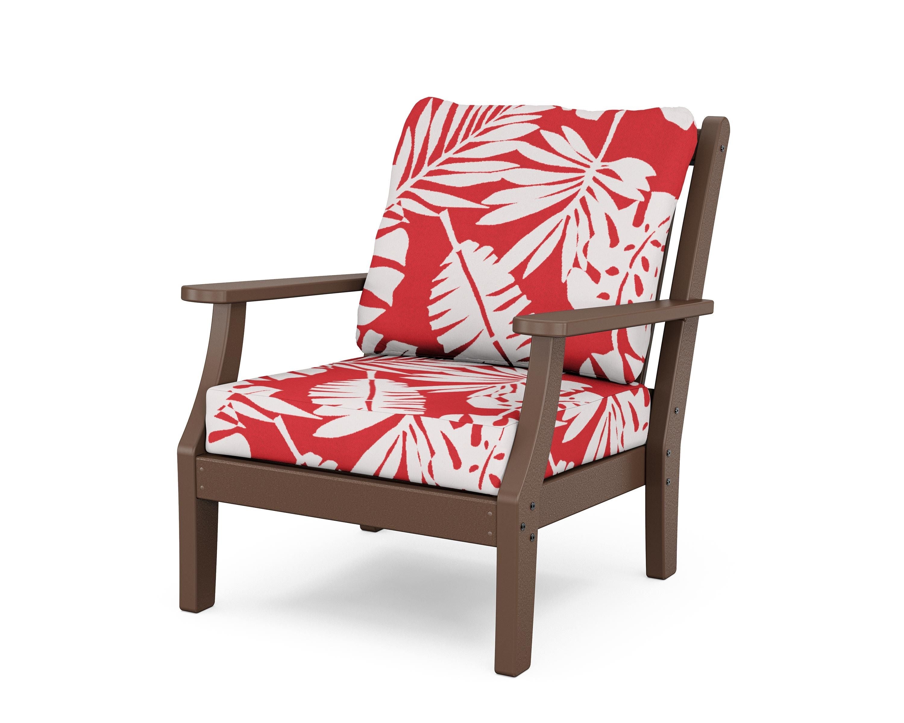 Country Living Wovendale Deep Seating Chair in Mahogany / Leaf Crimson