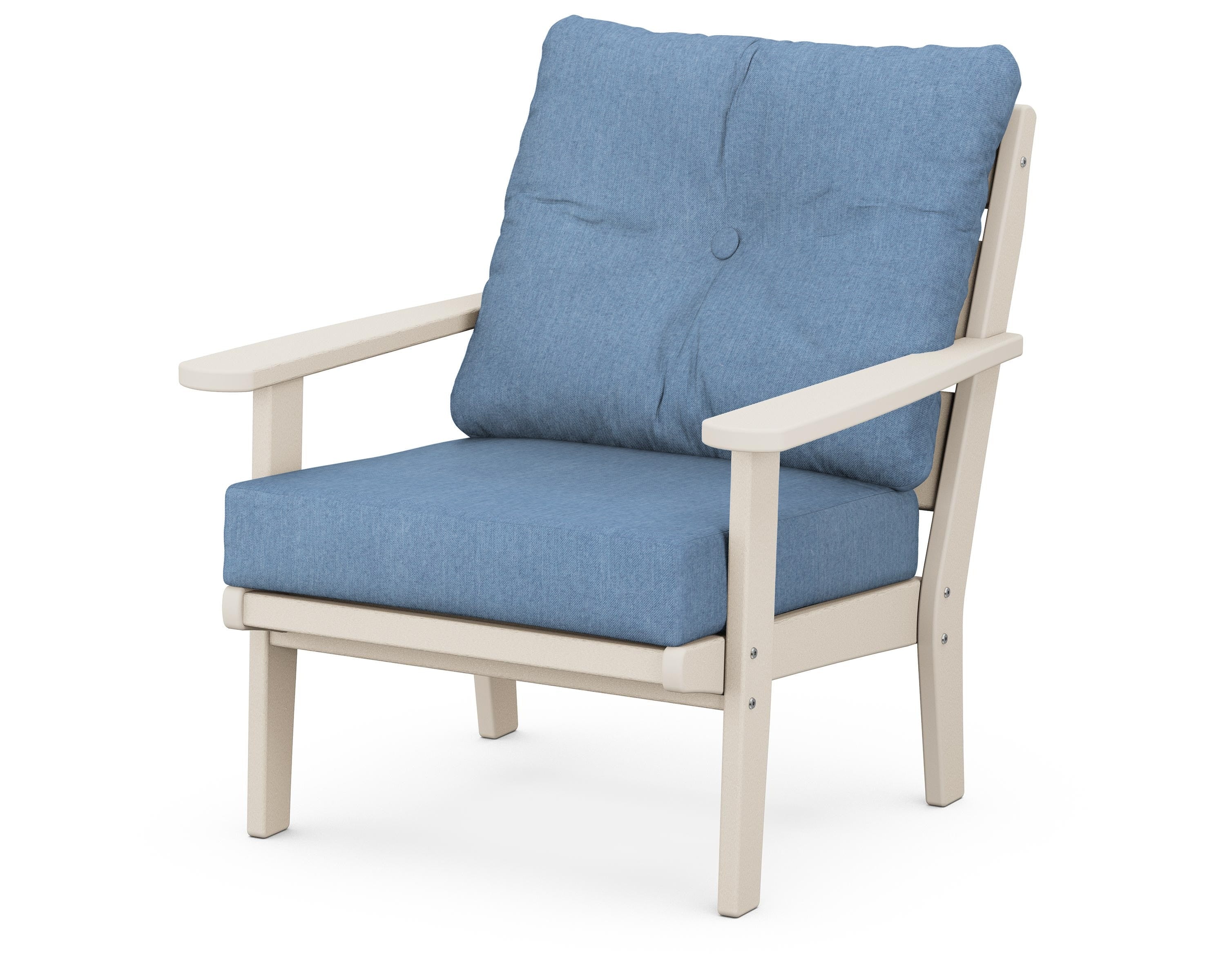 POLYWOOD® Lakeside Deep Seating Chair in Sand / Sky Blue