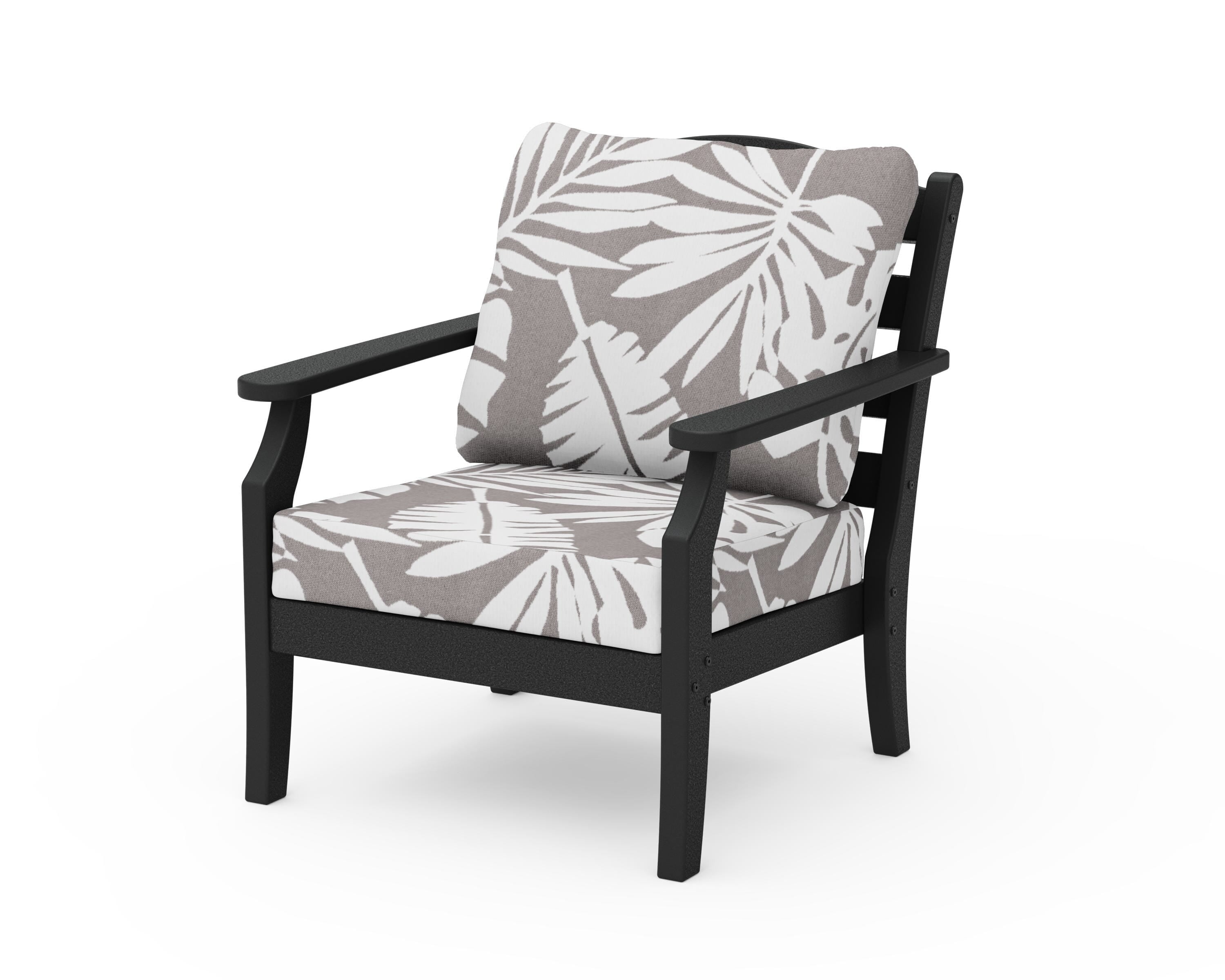 Draper James™ by POLYWOOD® Savannah Deep Seating Chair in Black / Leaf Grey Mist