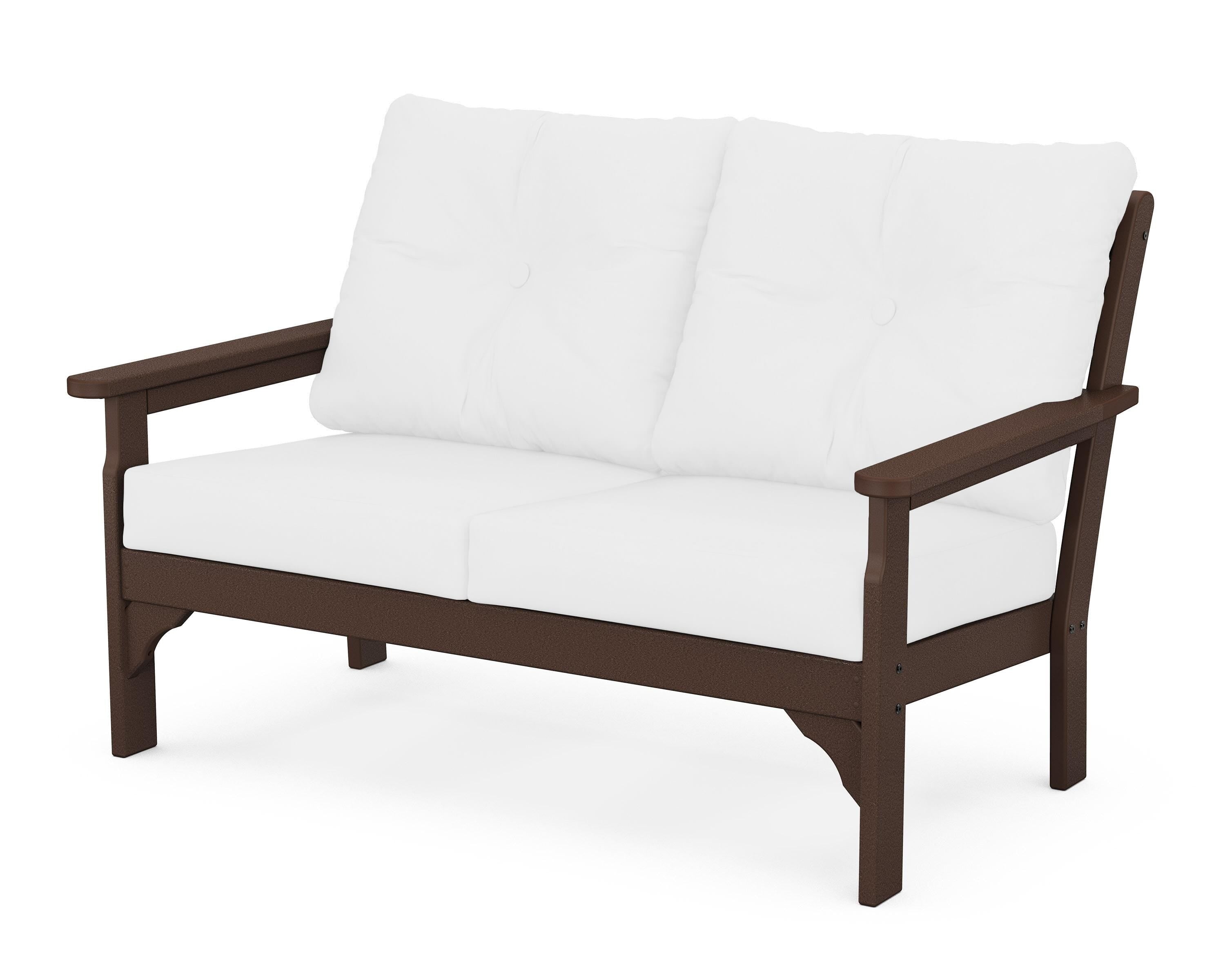 POLYWOOD® Vineyard Deep Seating Loveseat in Mahogany / Natural