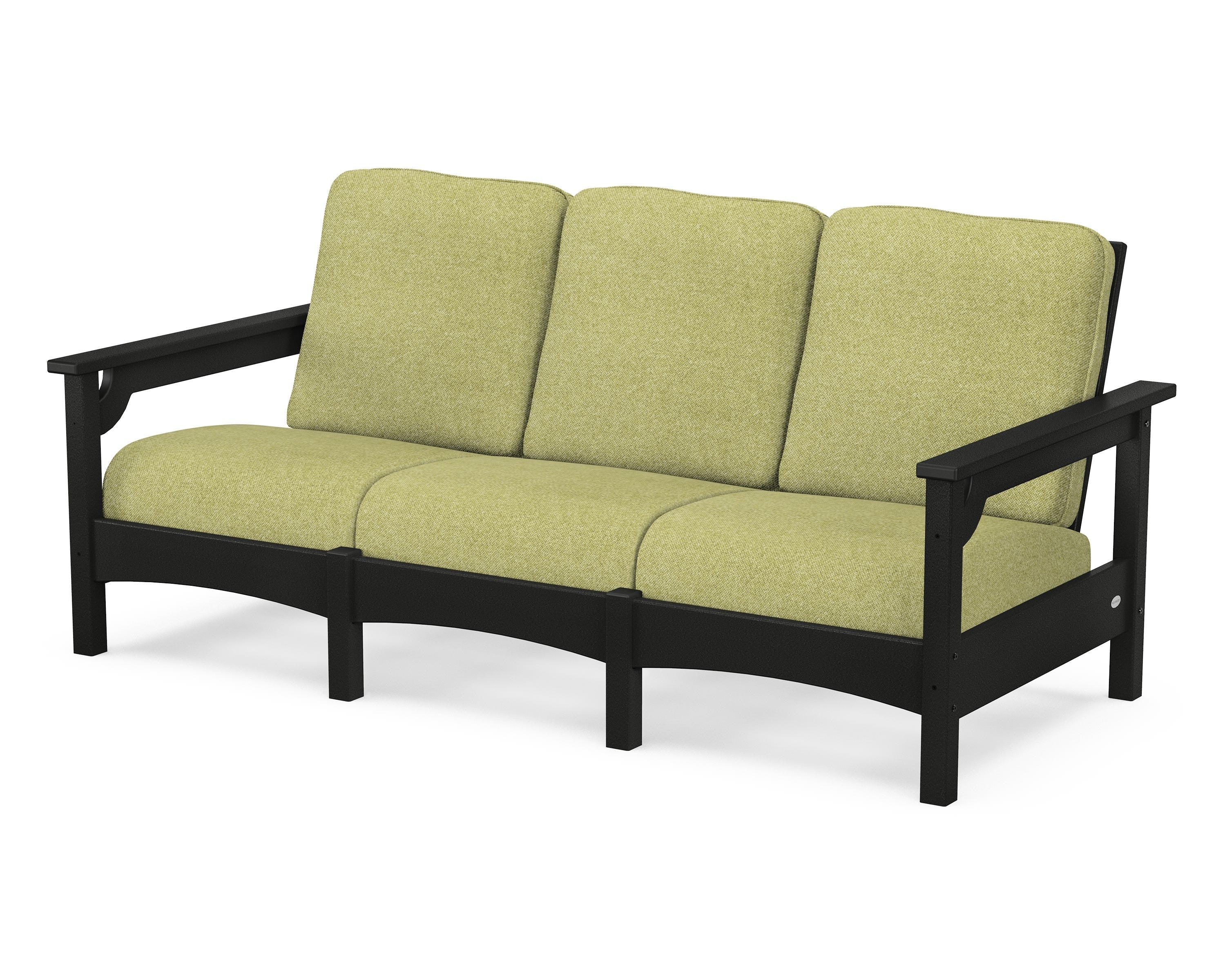 POLYWOOD® Club Sofa in Black / Chartreuse Boucle