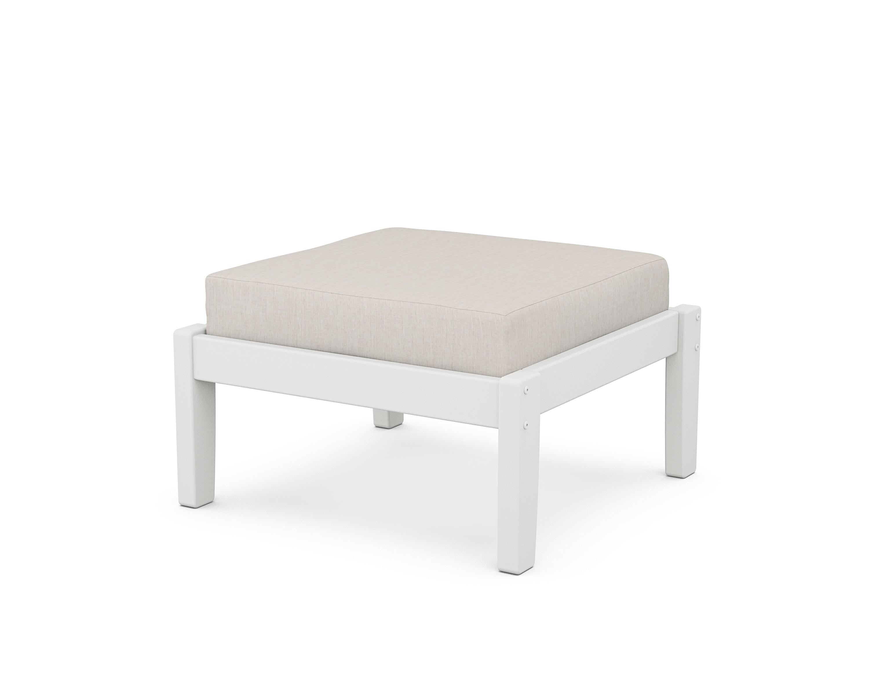 Unbranded Deep Seating Ottoman in White / Cast Ash